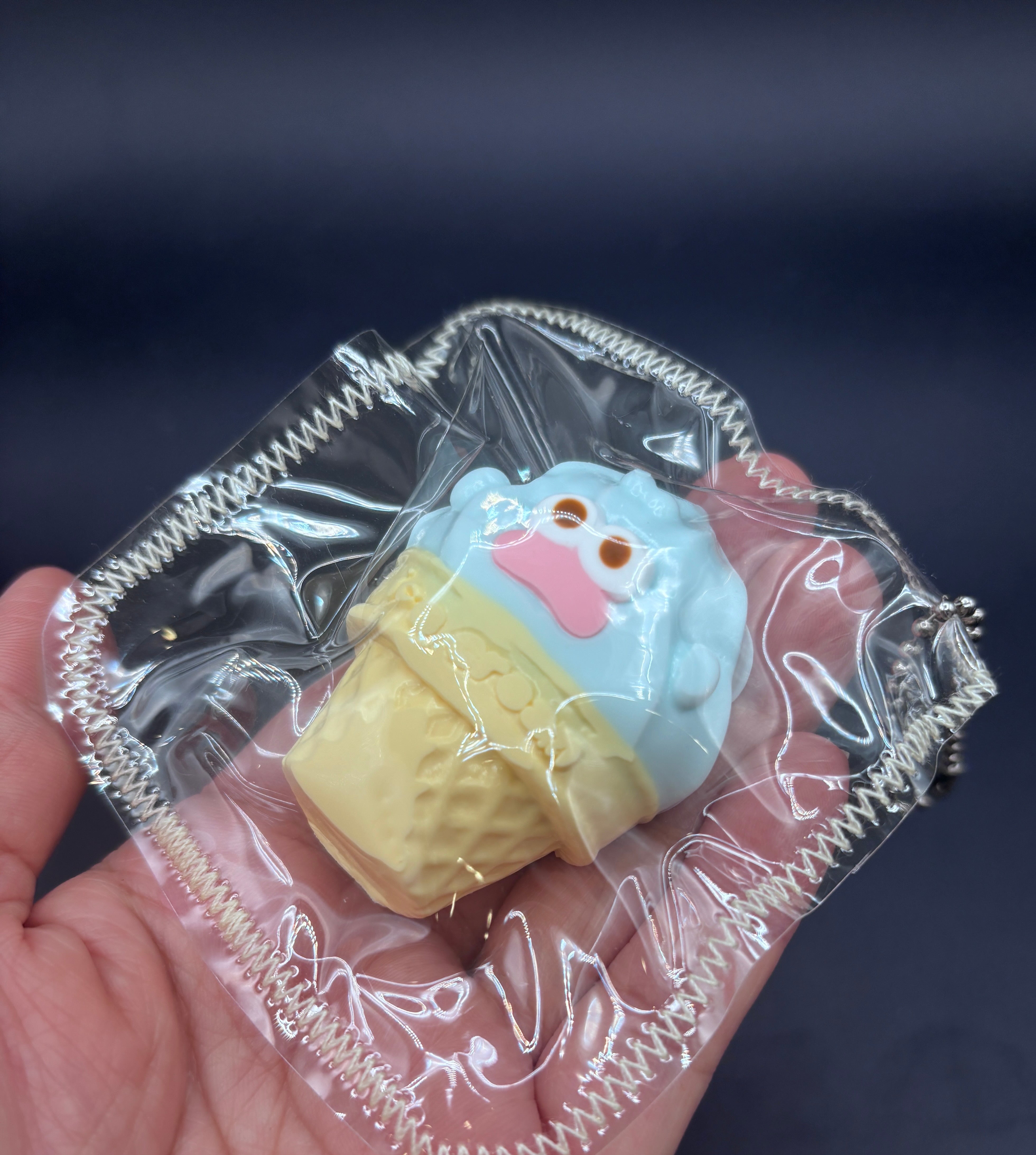 Mini hangyodon keychain icecream cone cute soft Taba squishy toy