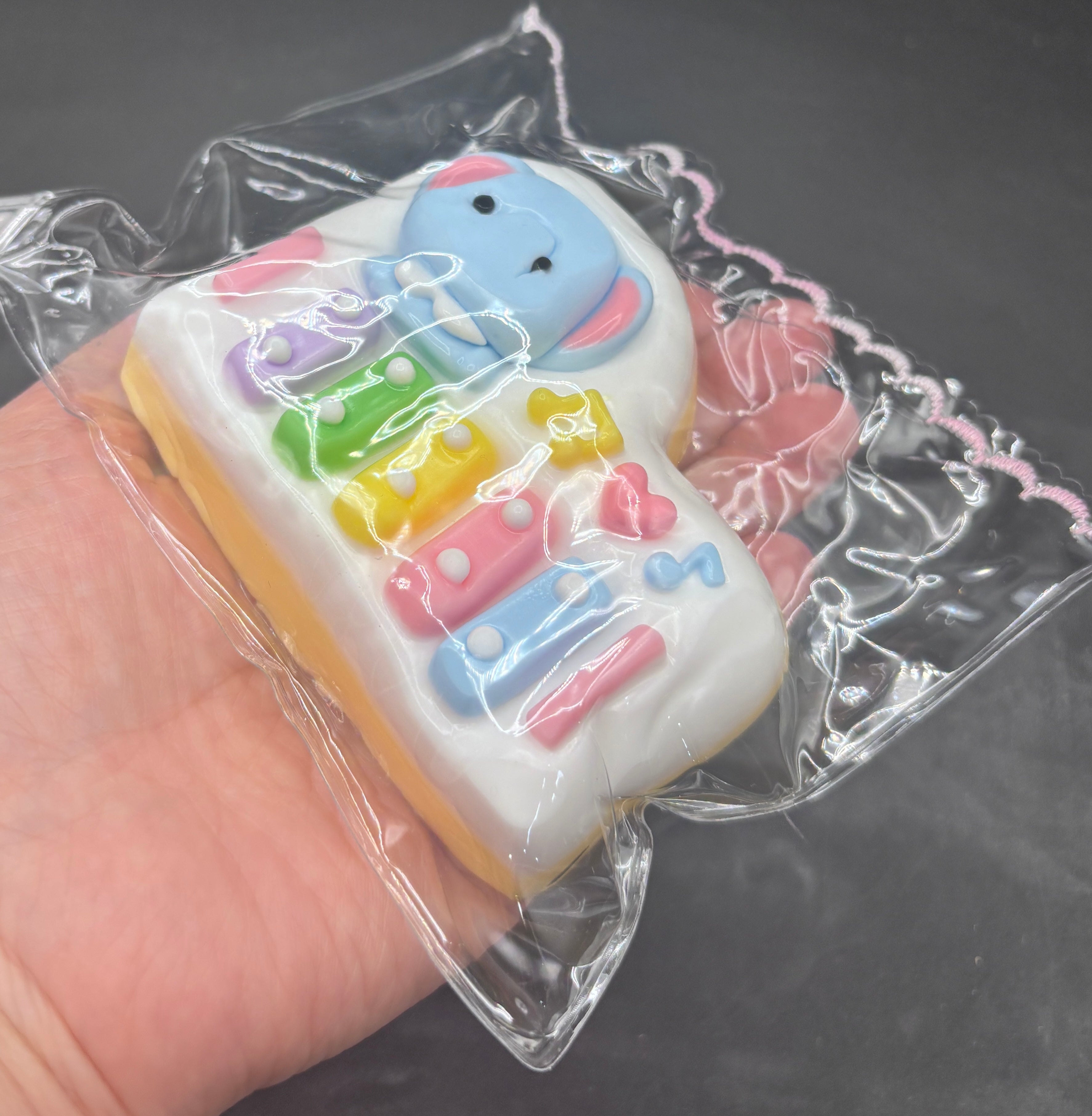 Cute elephant pastel xylophone soft Taba Squishy Toy