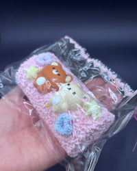 Round bear long pink rice ball  detailed and cute Taba squishy toy