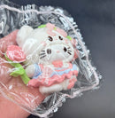 Rose flower kitty hoodie on kitty soft  Taba Squishy Toy