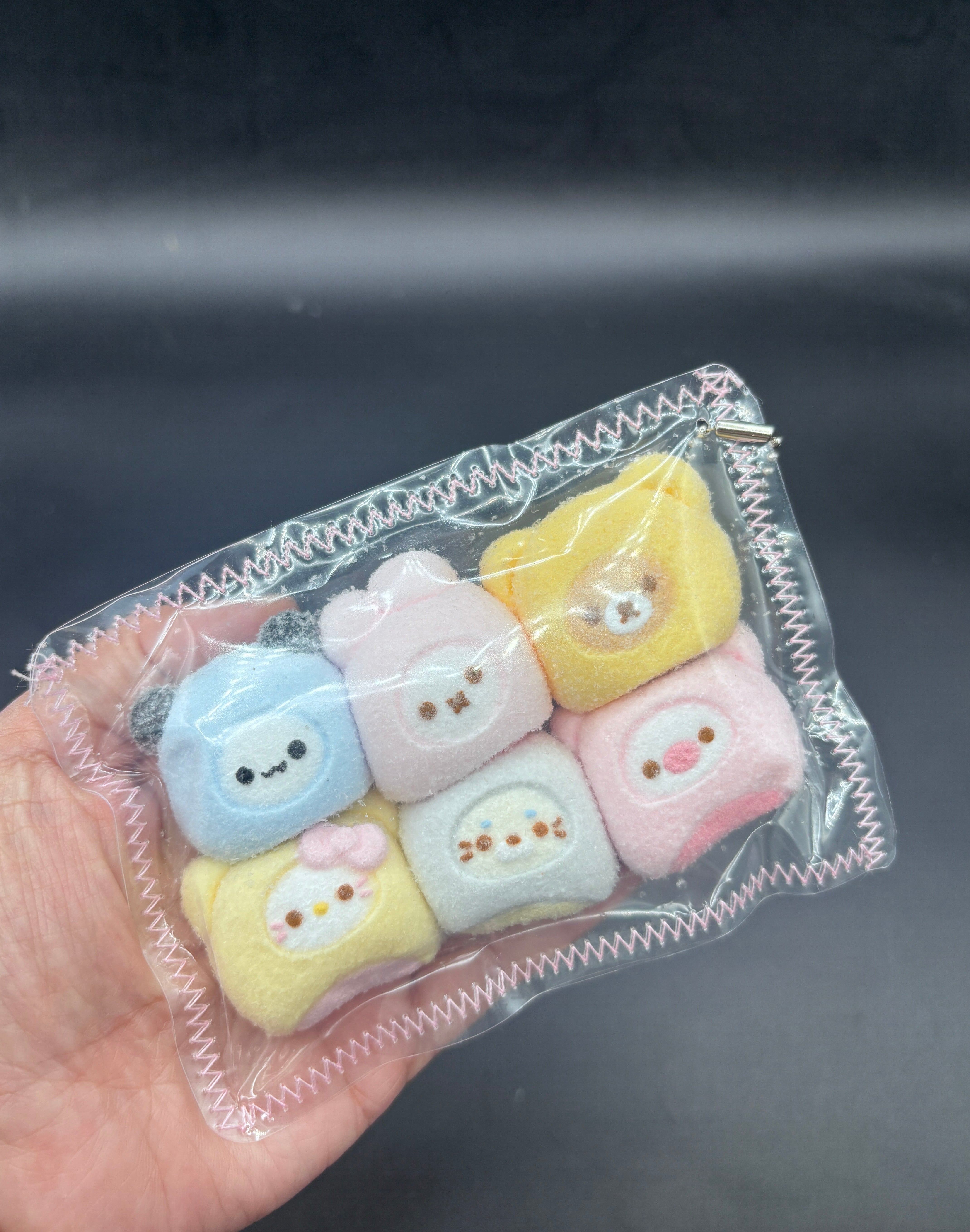 Kawaii mini Taba pack of 6 clocked mochi beanies  taba squishy
