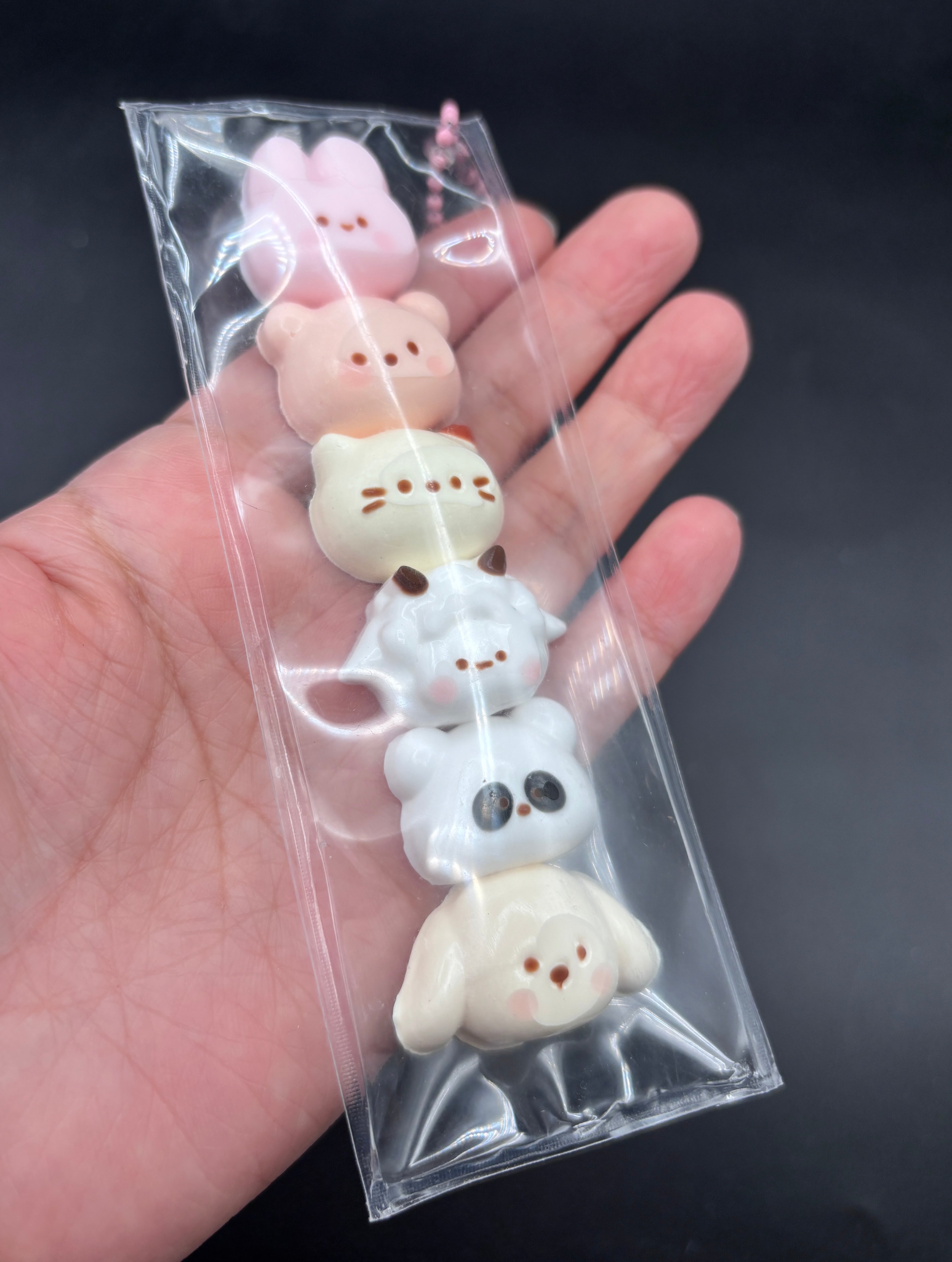 6 mini animal cute keychain Taba Squishy Toy