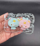 Mini pack of 2 twin stars cute taba keychain