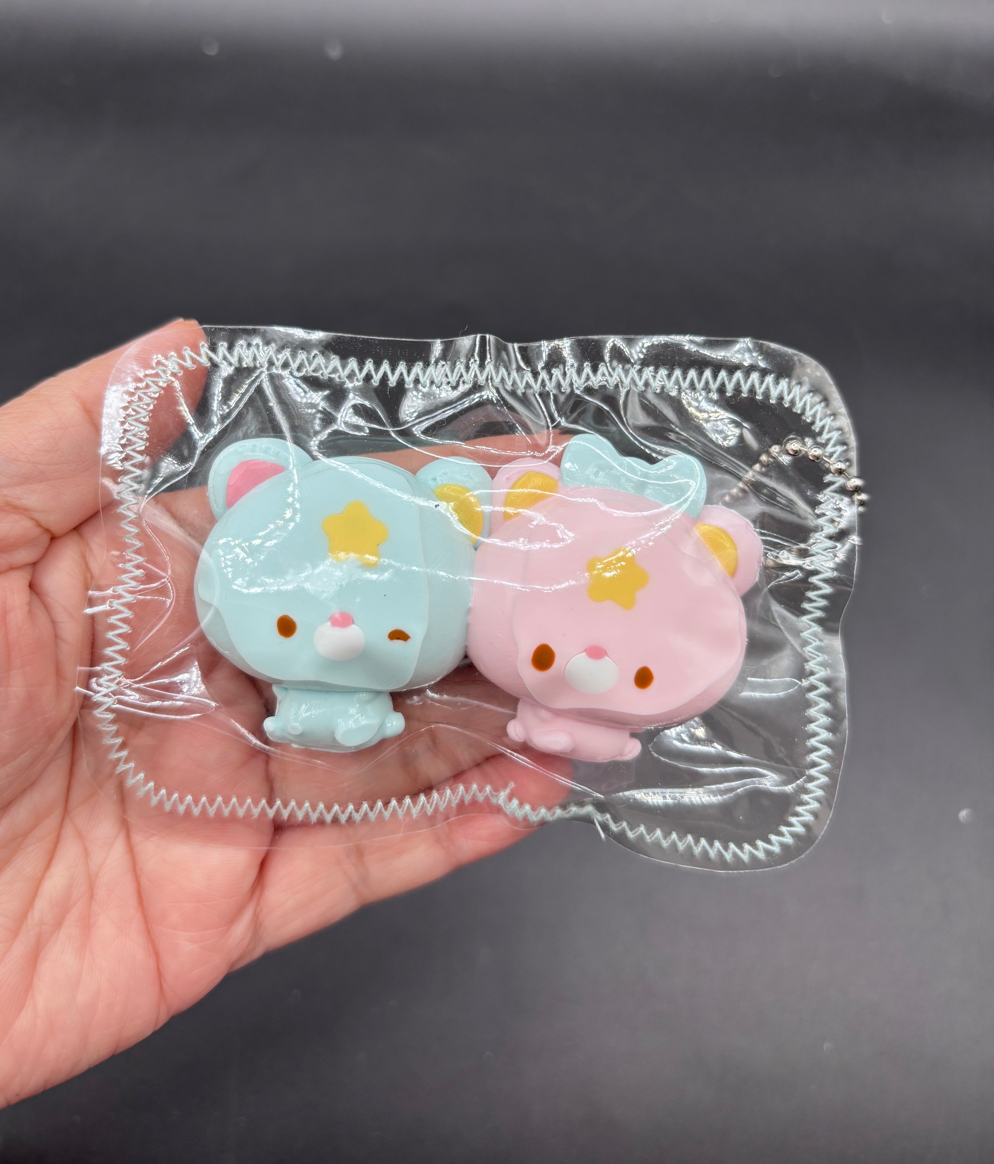 Mini pack of 2 twin stars cute taba keychain
