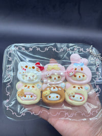 Pack of 6 super cute small Sanrio x Rilakkuma  taba squishy