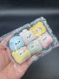 Kawaii mini Taba pack of 6 clocked mochi beanies  taba squishy