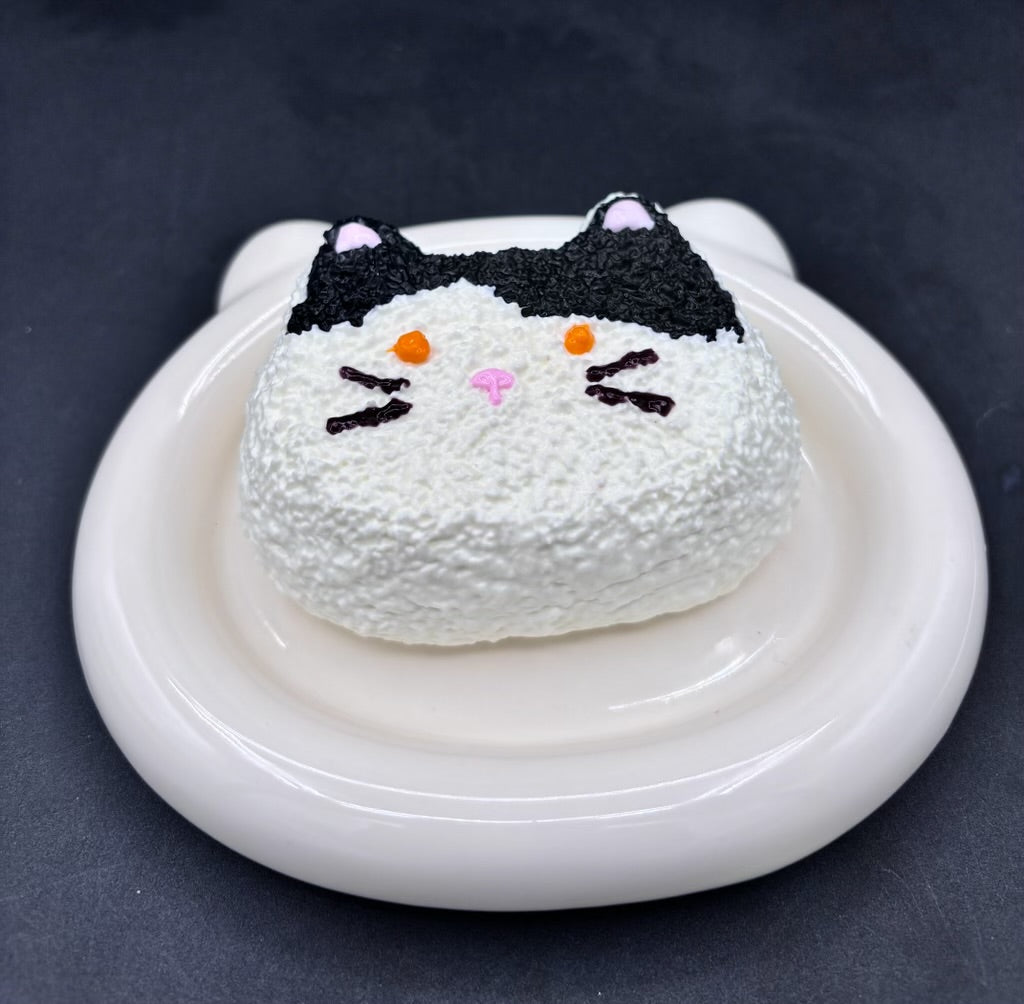 NEW!! Handrawn super soft tuxedo cat rice ball large