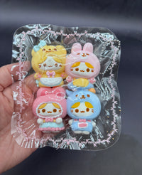 Pack of 4 cute marshmellow cat hoodies mini taba