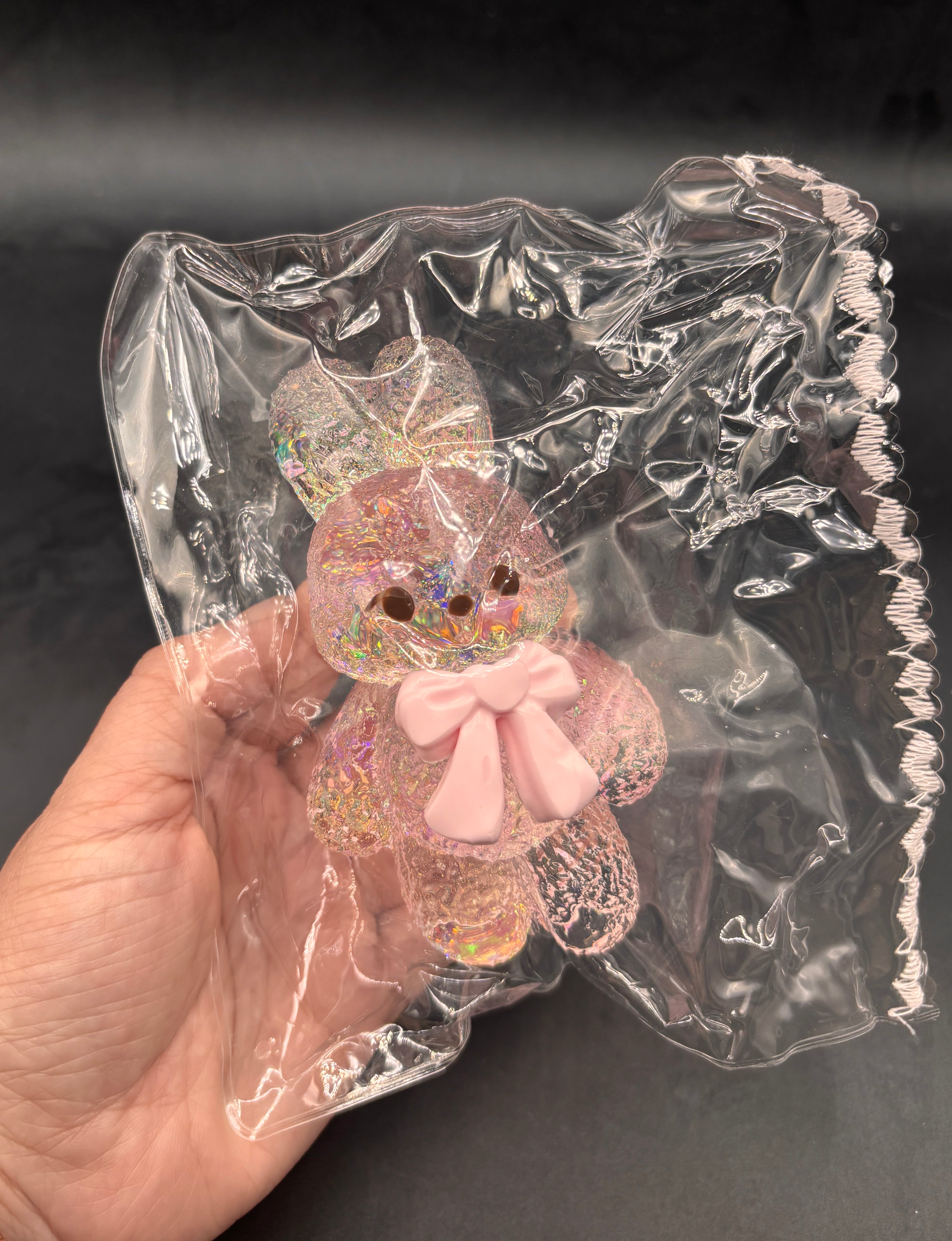 Cute Clear holographic bunny  taba squishy