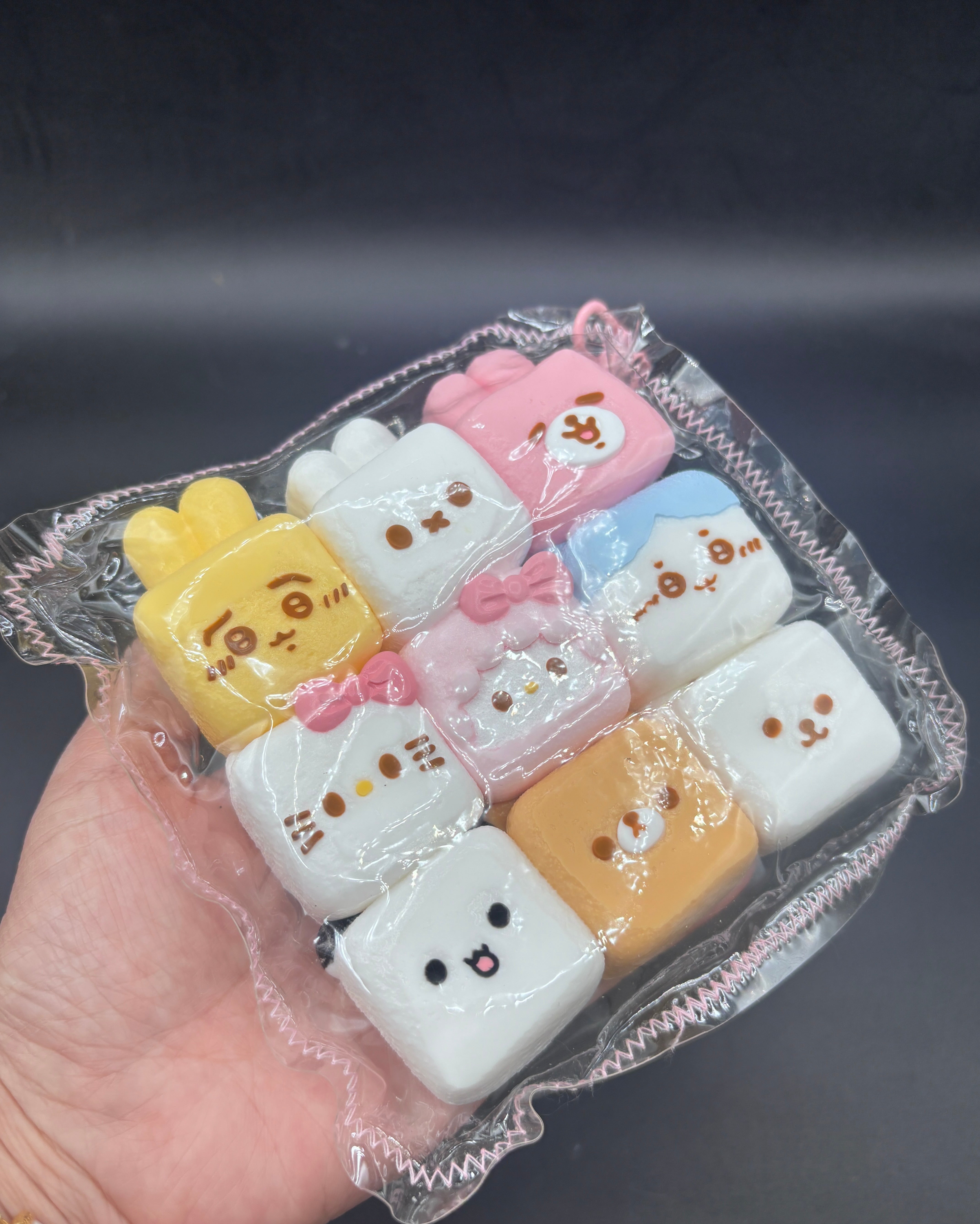 Pack of 9 cartoon mix soft  taba squishy