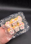 pack of 6 kawaii marshmellow kitty detailed