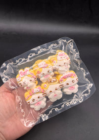 pack of 6 kawaii marshmellow kitty detailed