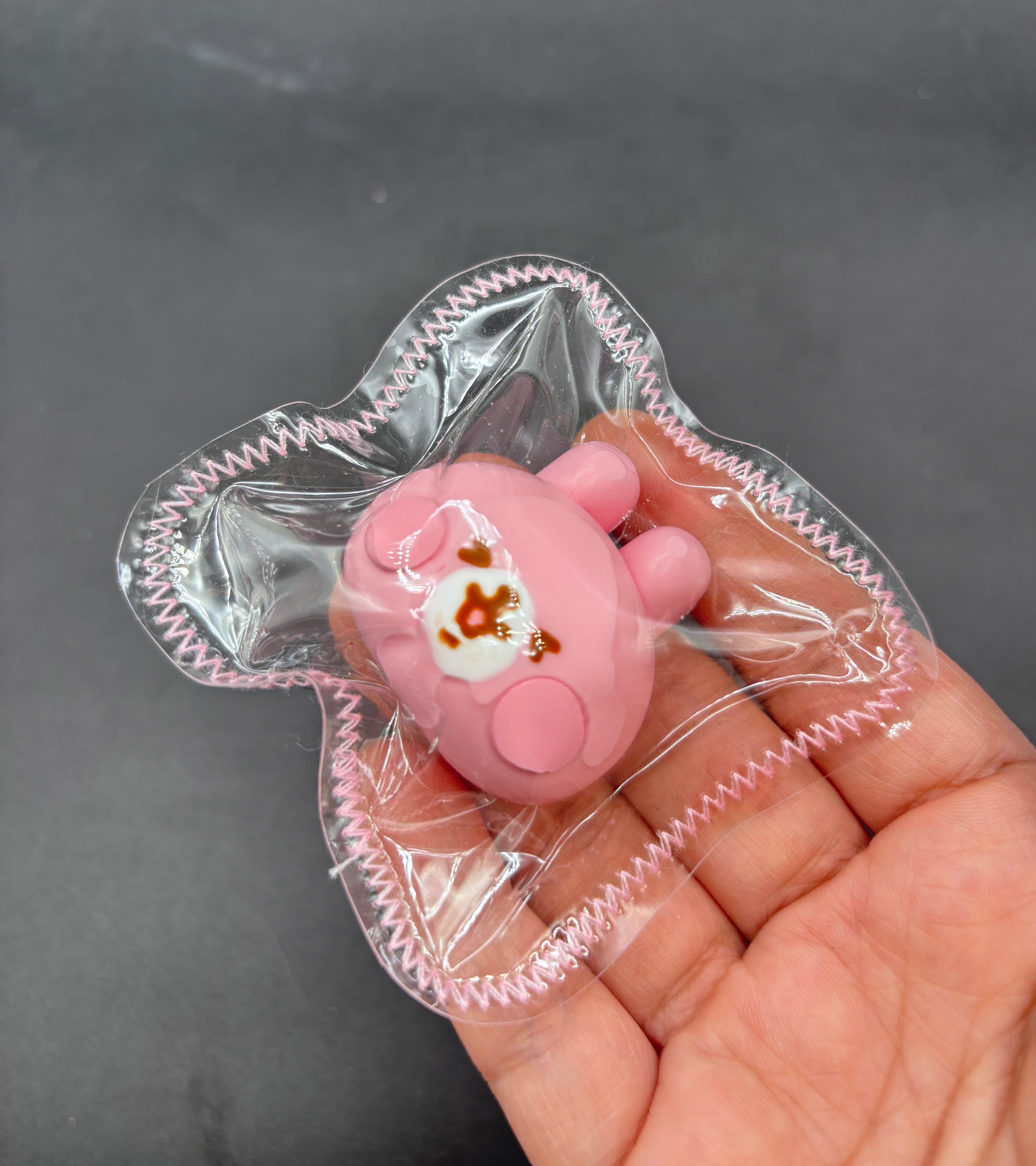 Pink Bunny mini taba  squishy keychain