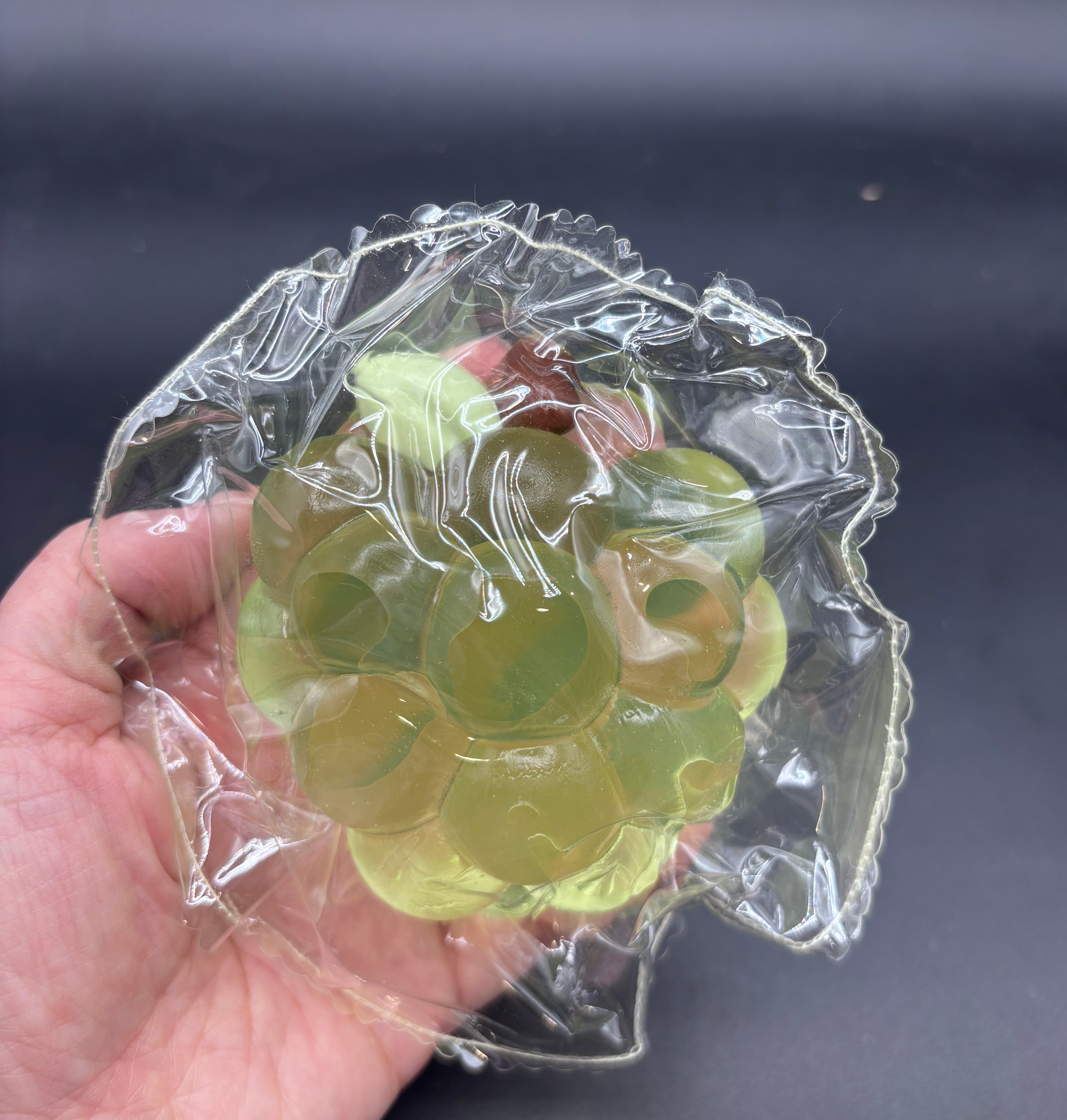 Clear cream/regular textured green grapes soft taba squishy