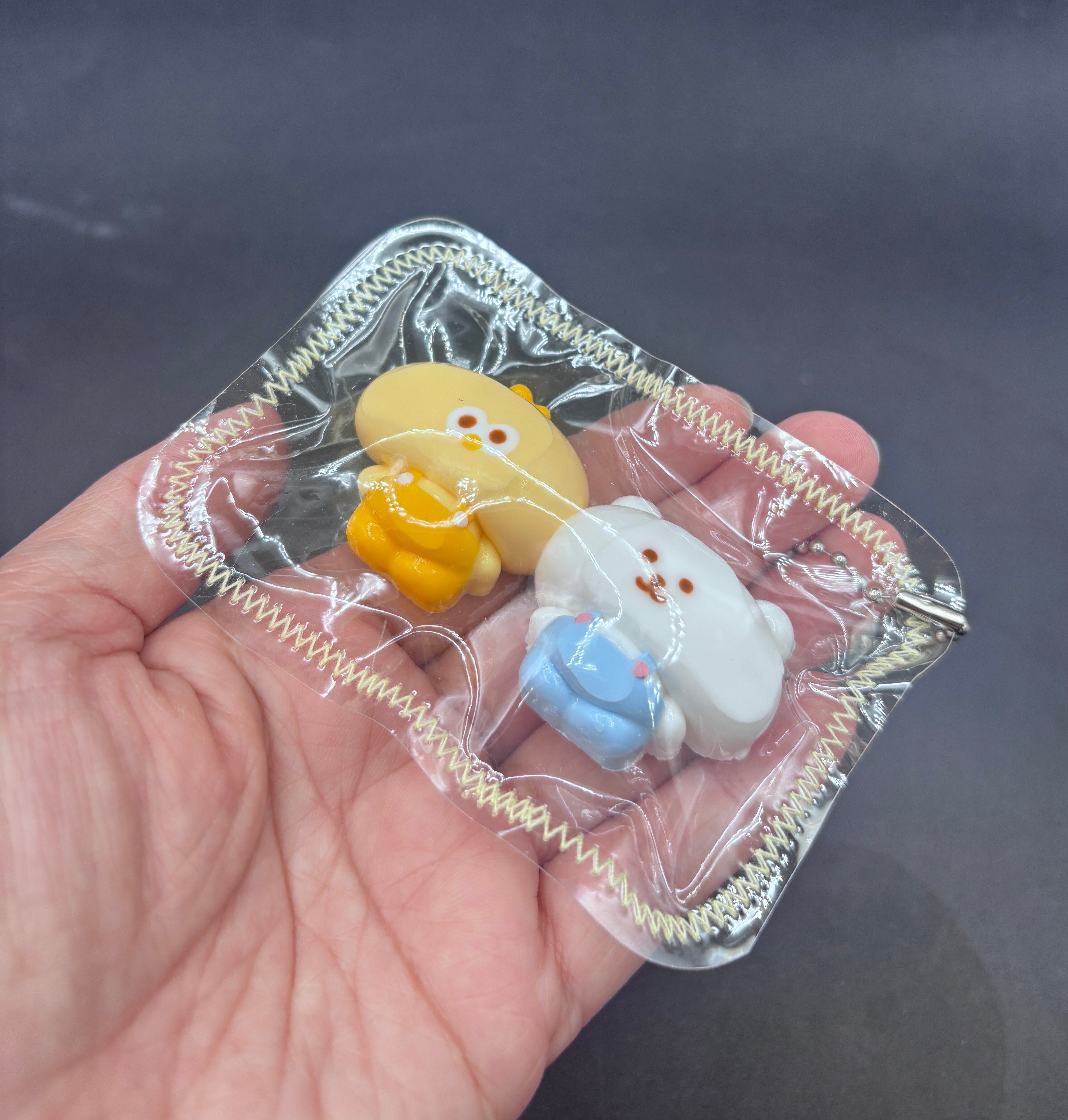 Mini keychain pack of 2 Chicky and jokebear soft  taba squishy