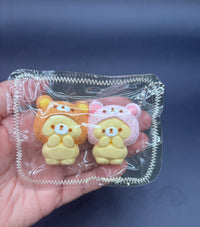 Pack of 2 mini keychain bear twins Taba squishy toy