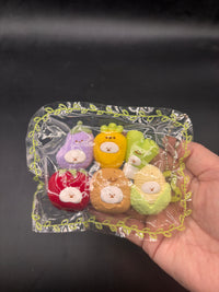 Cute pack of 6 mini vegetable Jokebear taba squishy