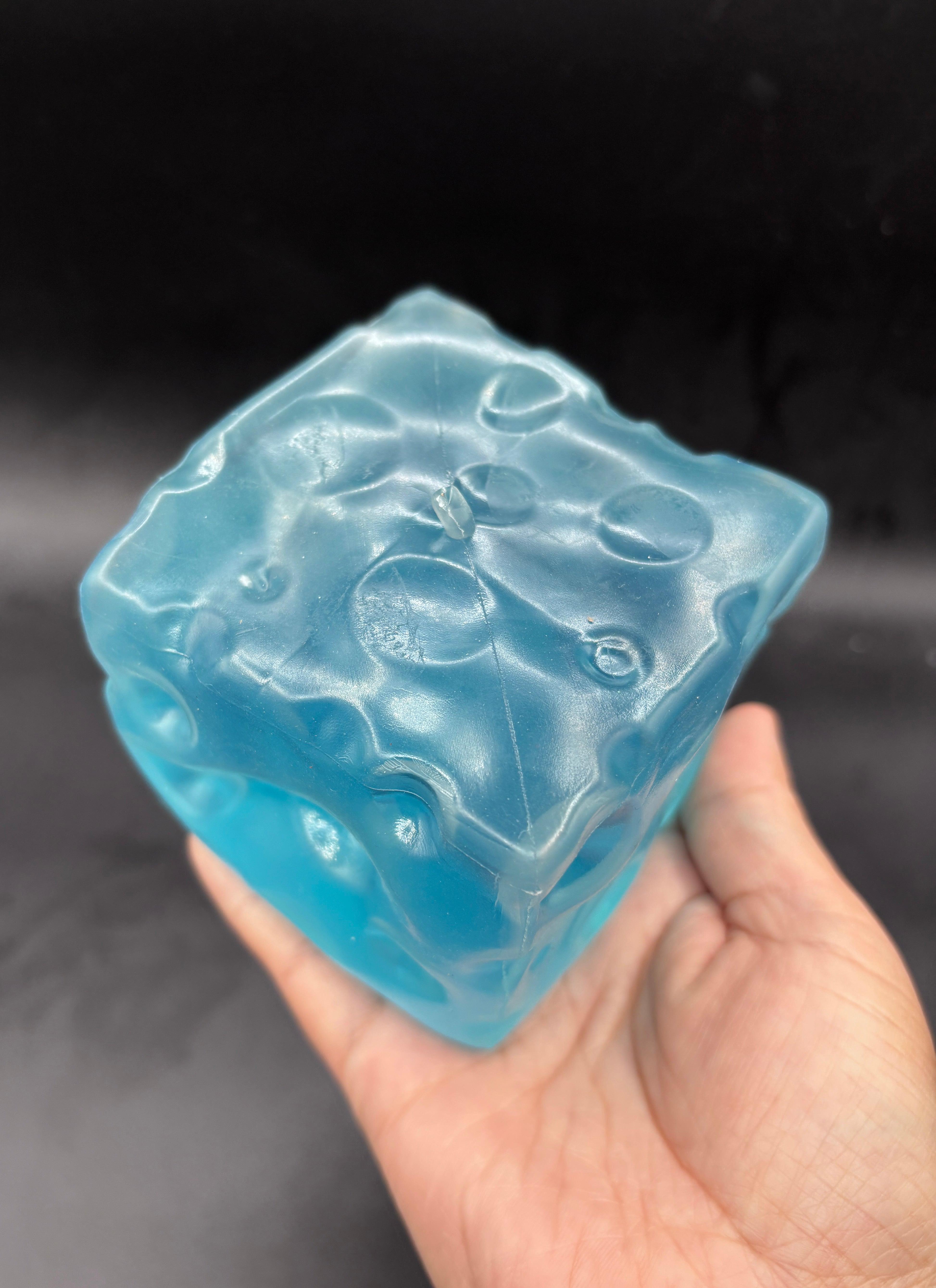 JUMBO clear blue Vaseline cheese squishy 7cm