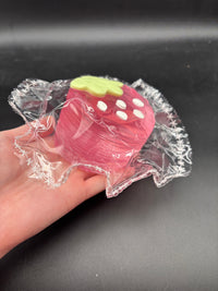 Cute clear pink jelly strawberry taba squishy soft