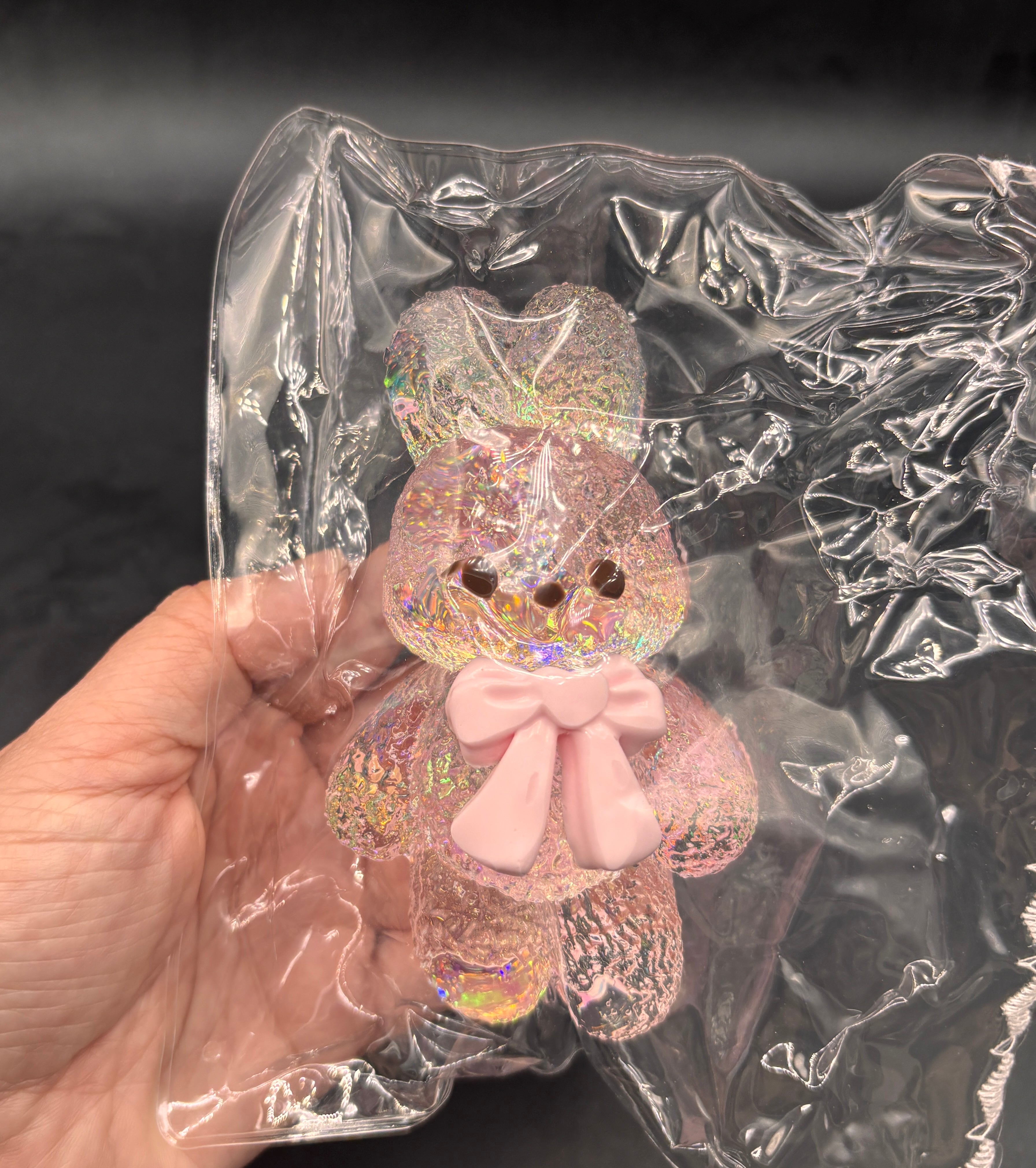 Cute Clear holographic bunny  taba squishy