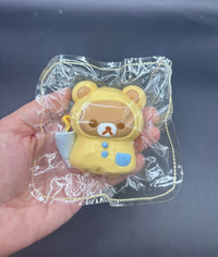 Super cute Rilakkuma and korilakkuma raincoat frog taba squishy