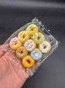 Mini pack of 9 Sumikko Gurashi donut taba squishy