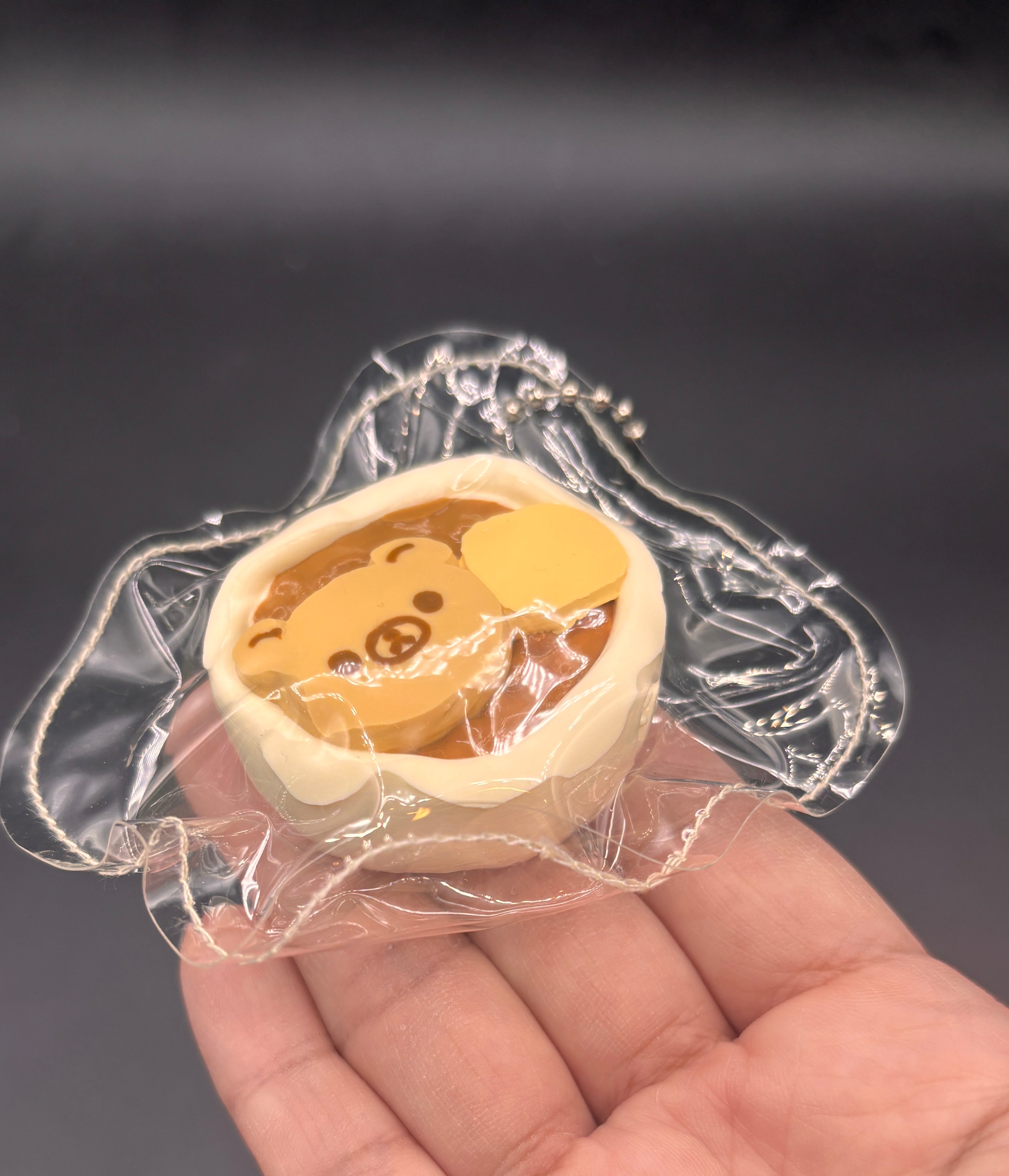 Mini keychain Rilakkuma rice bowl cute taba squishy