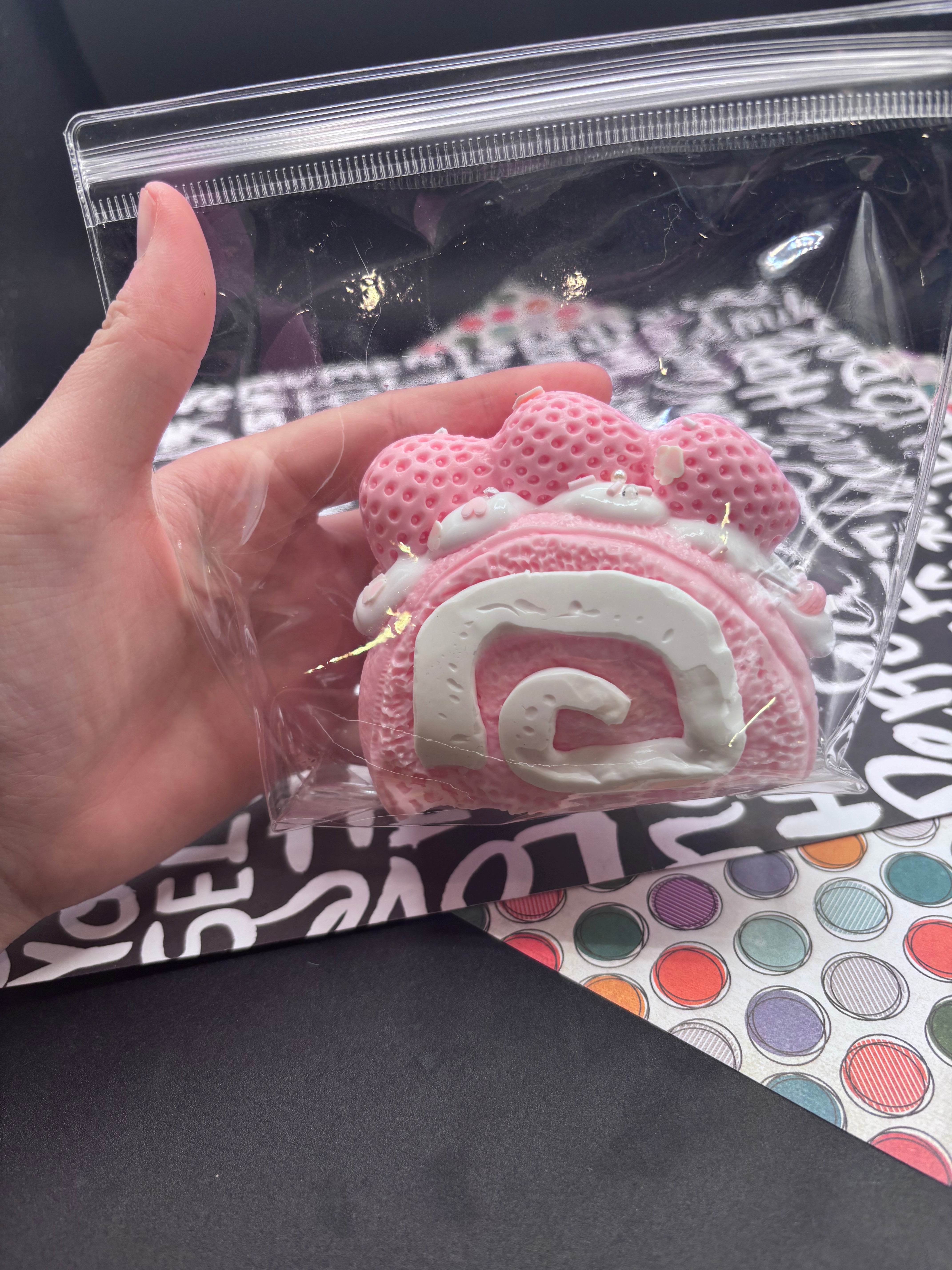 Strawberry Cake Roll Food Squishies Toy