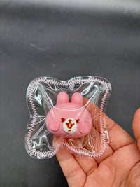 Pink Bunny mini taba  squishy keychain
