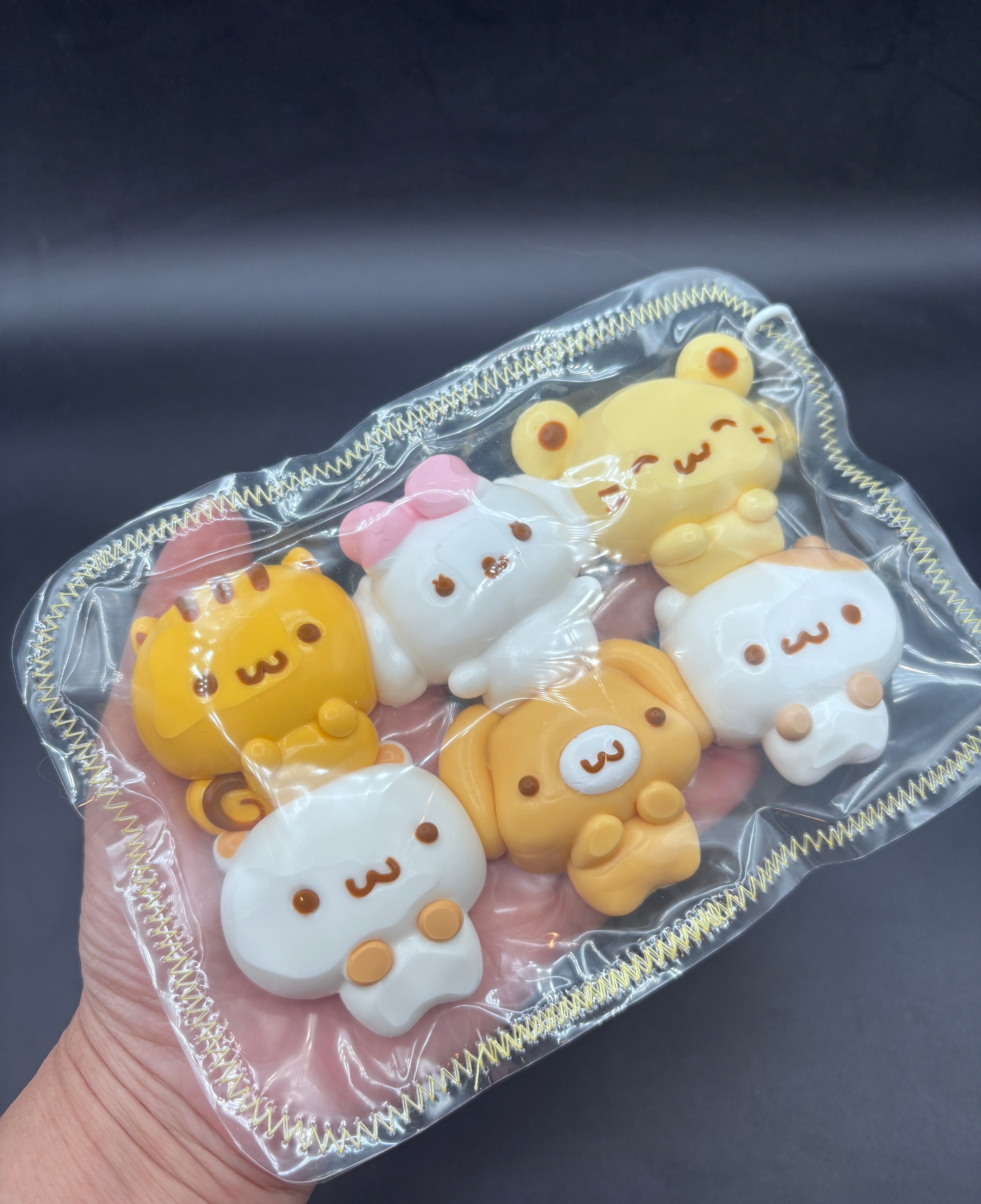 Cute pack of 6 animal kawaii taba squishy