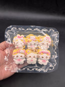 pack of 6 kawaii marshmellow kitty detailed