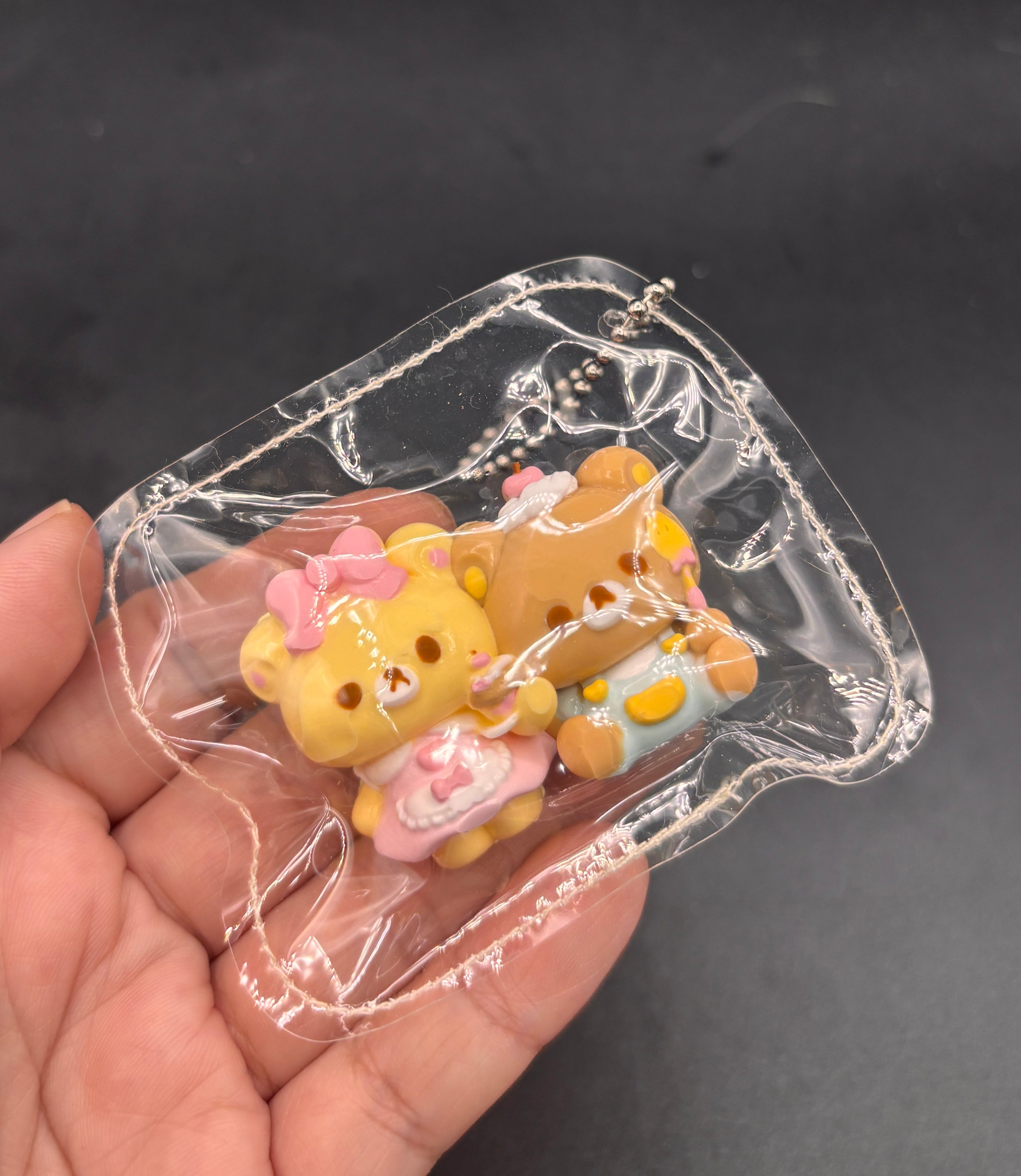 Mini keychain twins Rilakkuma set  taba squishy