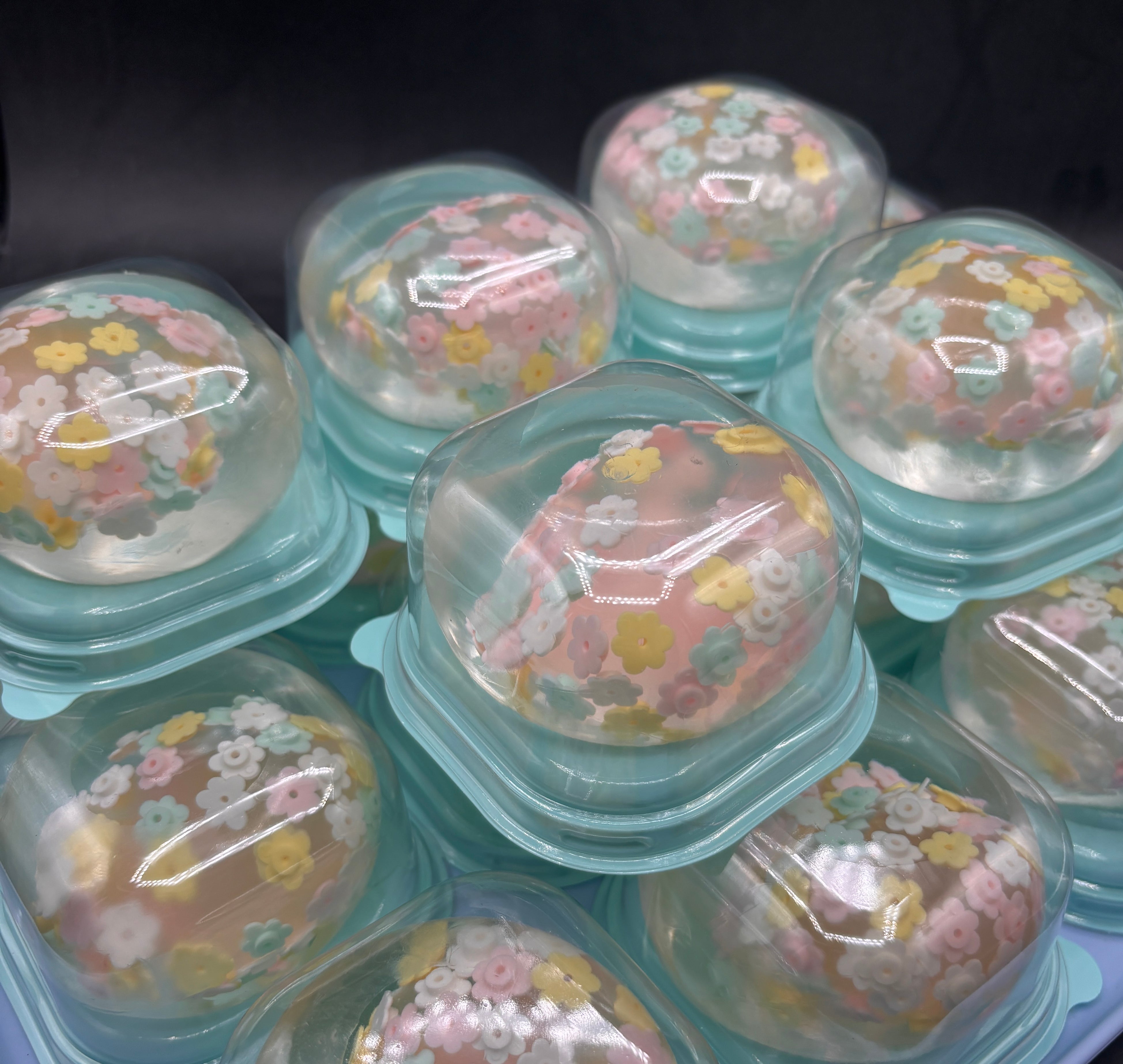 [very firm] cherry blossom stressball (coconut oil + clear putty)