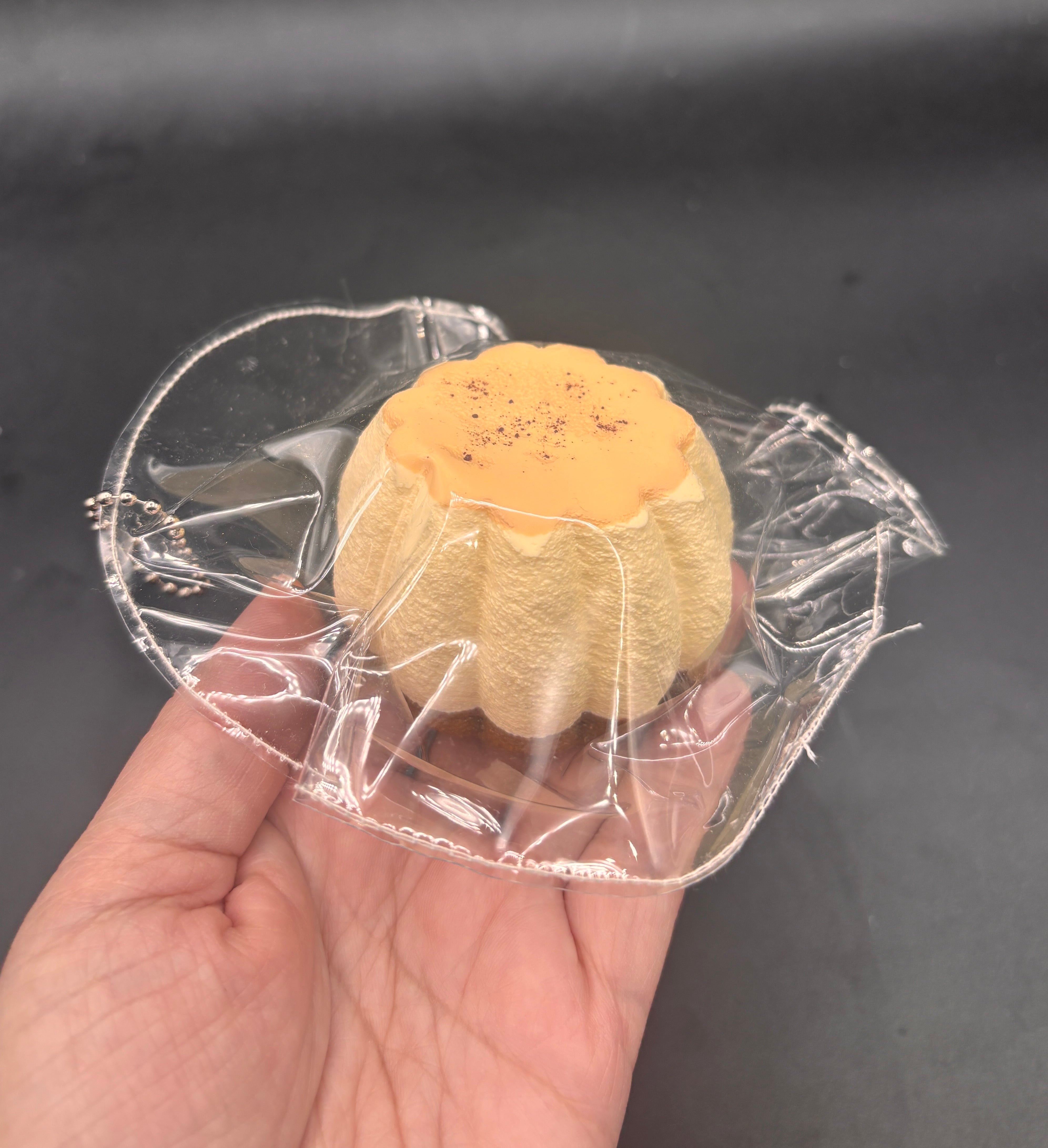 Small keychain caramel pudding soft taba squishy