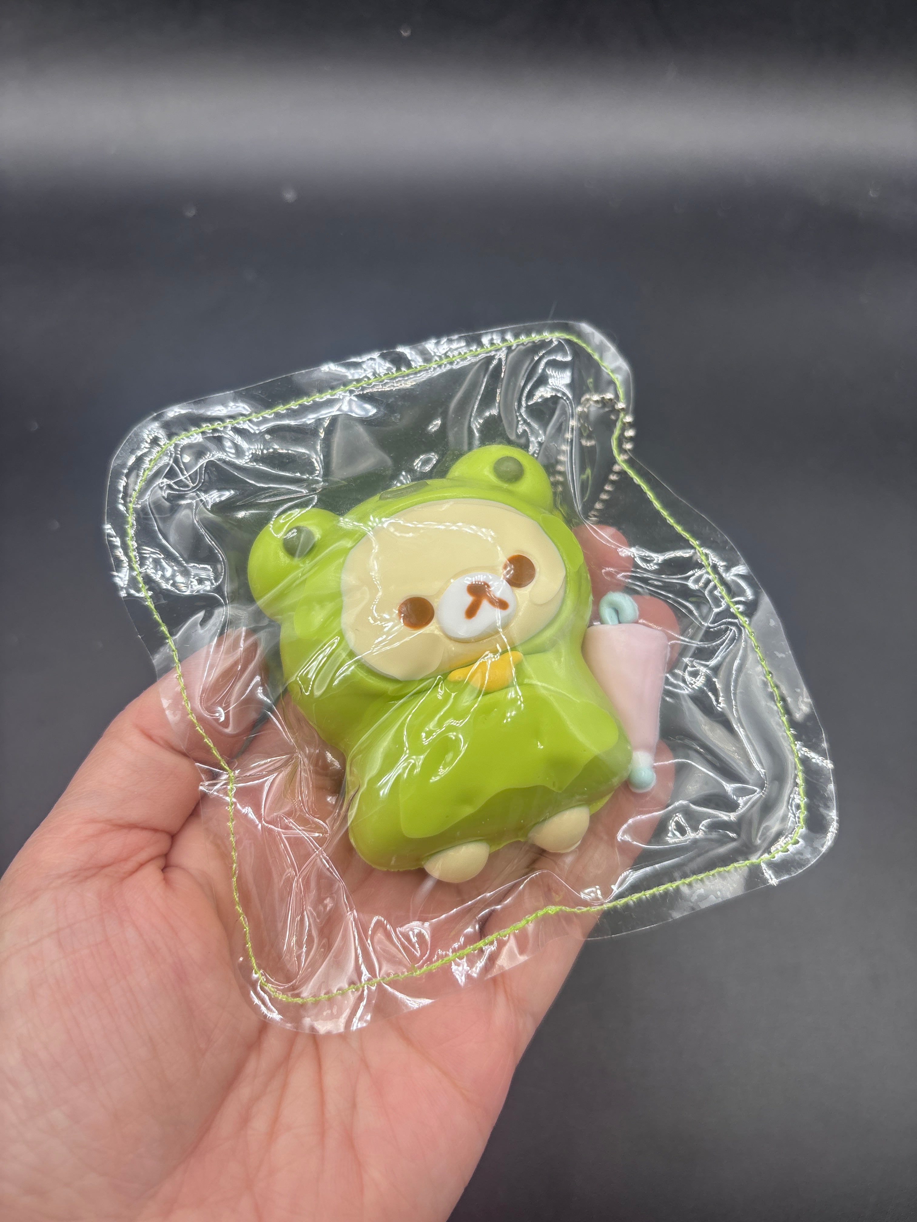 Super cute Rilakkuma and korilakkuma raincoat frog taba squishy