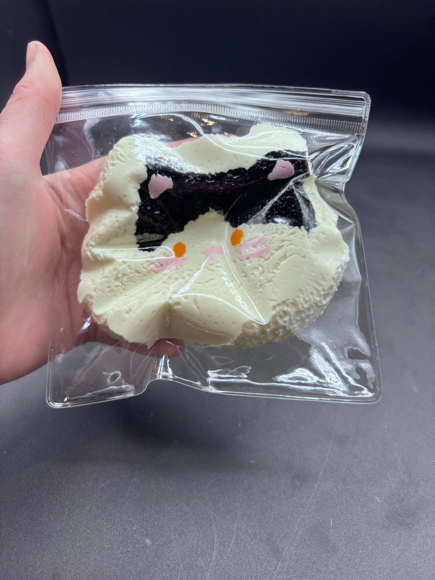 NEW!! Handrawn super soft tuxedo cat rice ball large