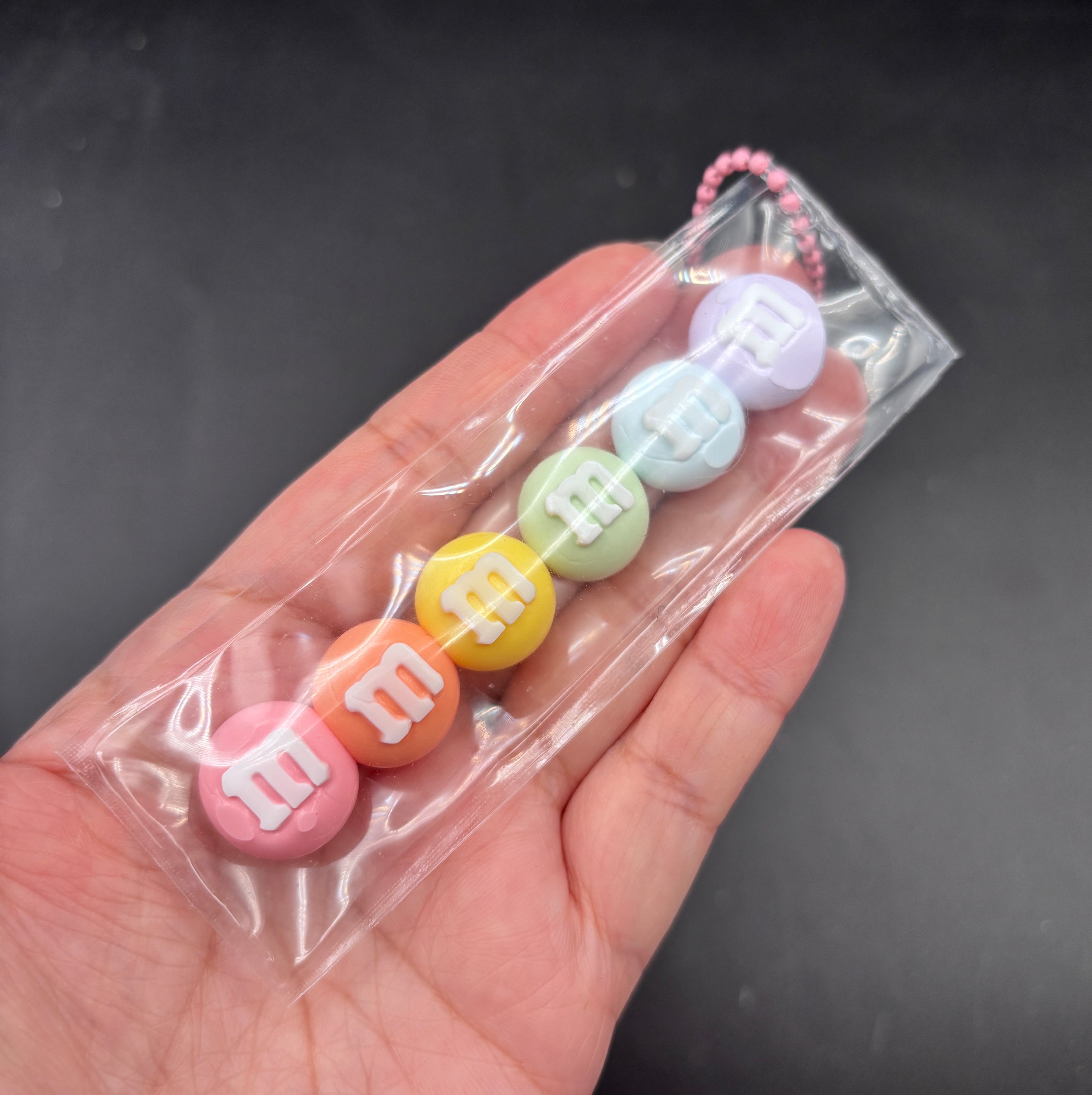 6 mini m&m keychain Taba Squishy Toy
