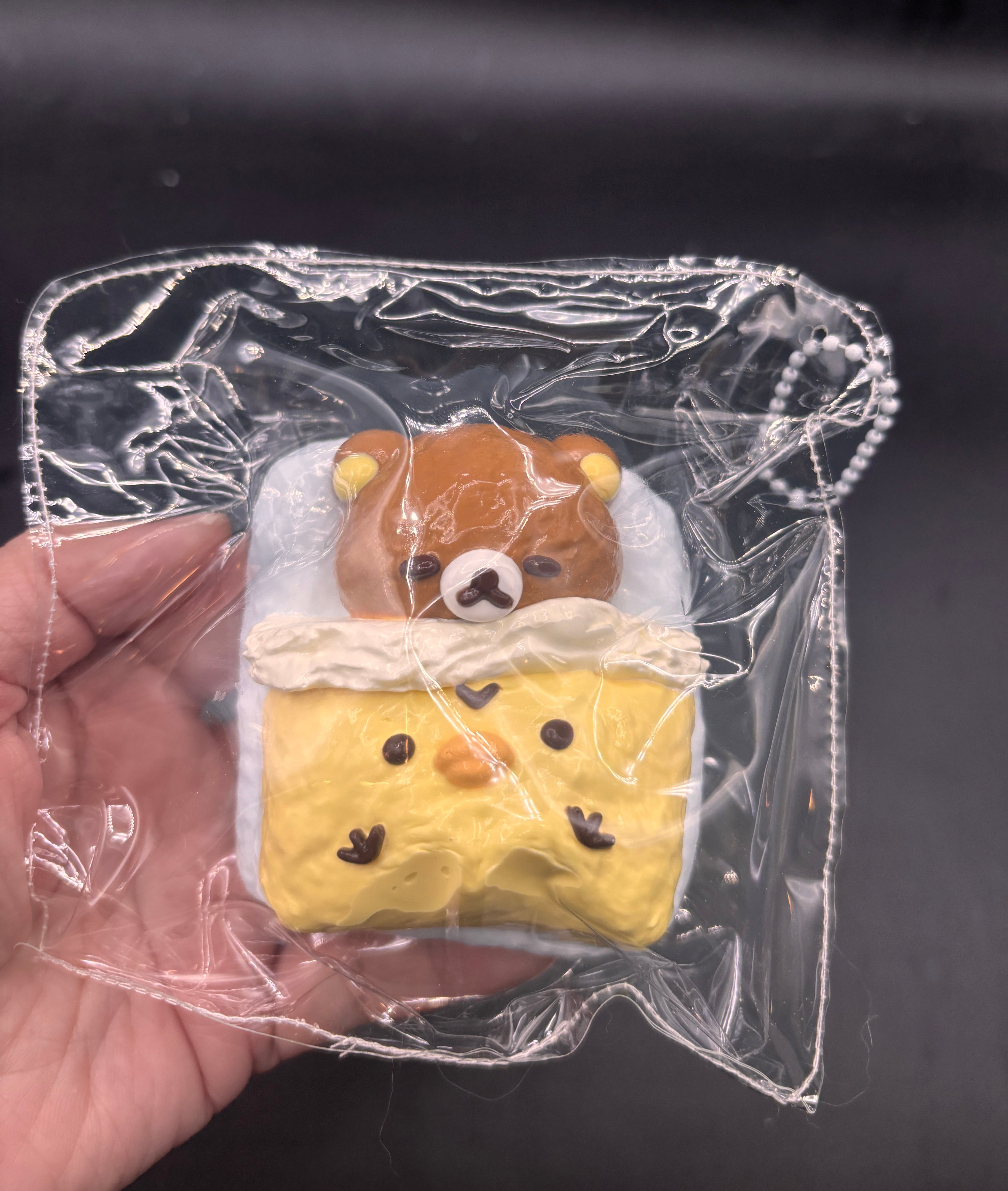 Water textured super soft Cute Rilakkuma sleeping taba squishy