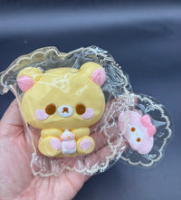 Cute baby bear with a mini Taba keychain soft  taba squishy