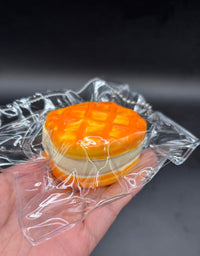 Frozen butter textured small bear waffle biscuit 3 layered taba squishy