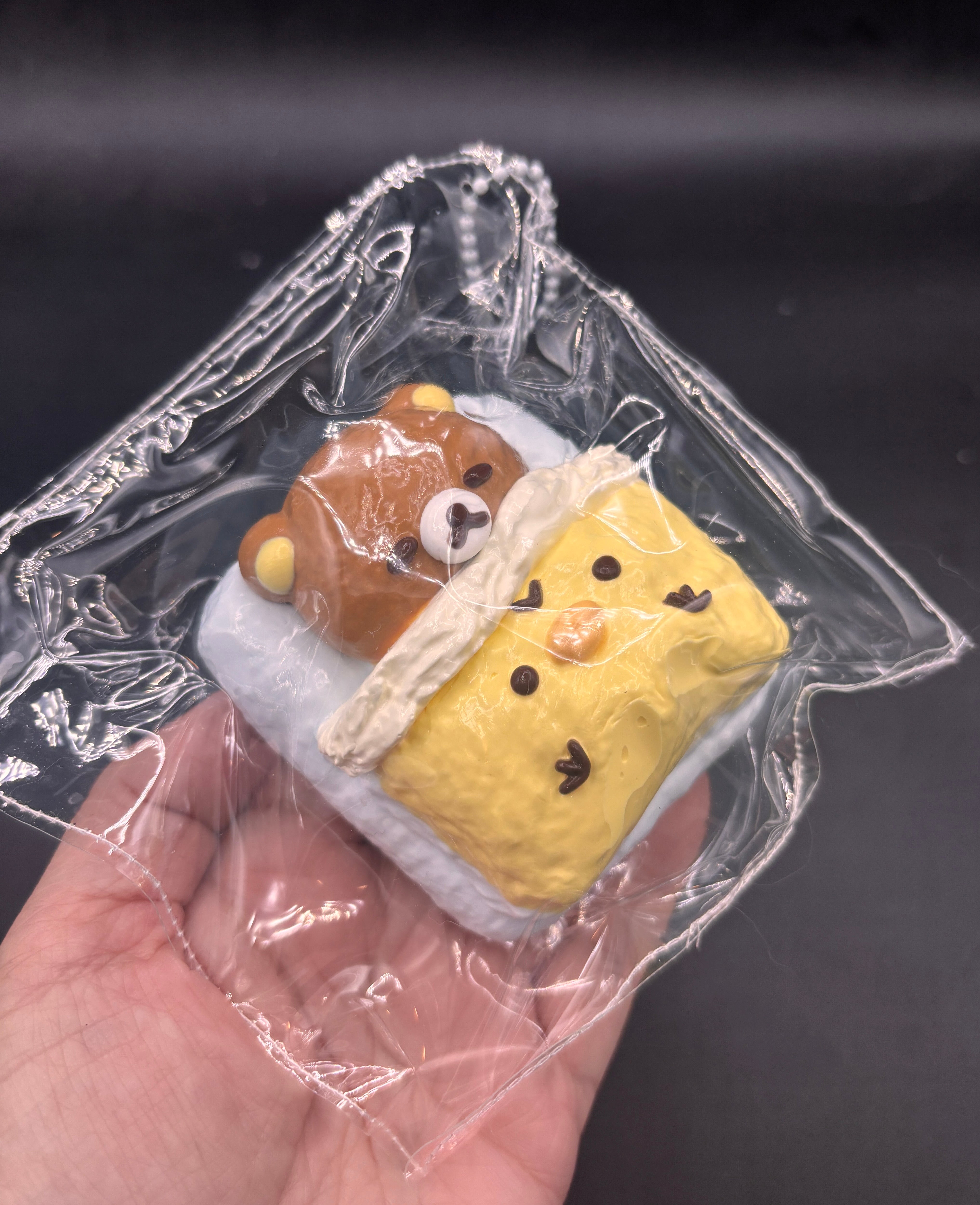 Water textured super soft Cute Rilakkuma sleeping taba squishy