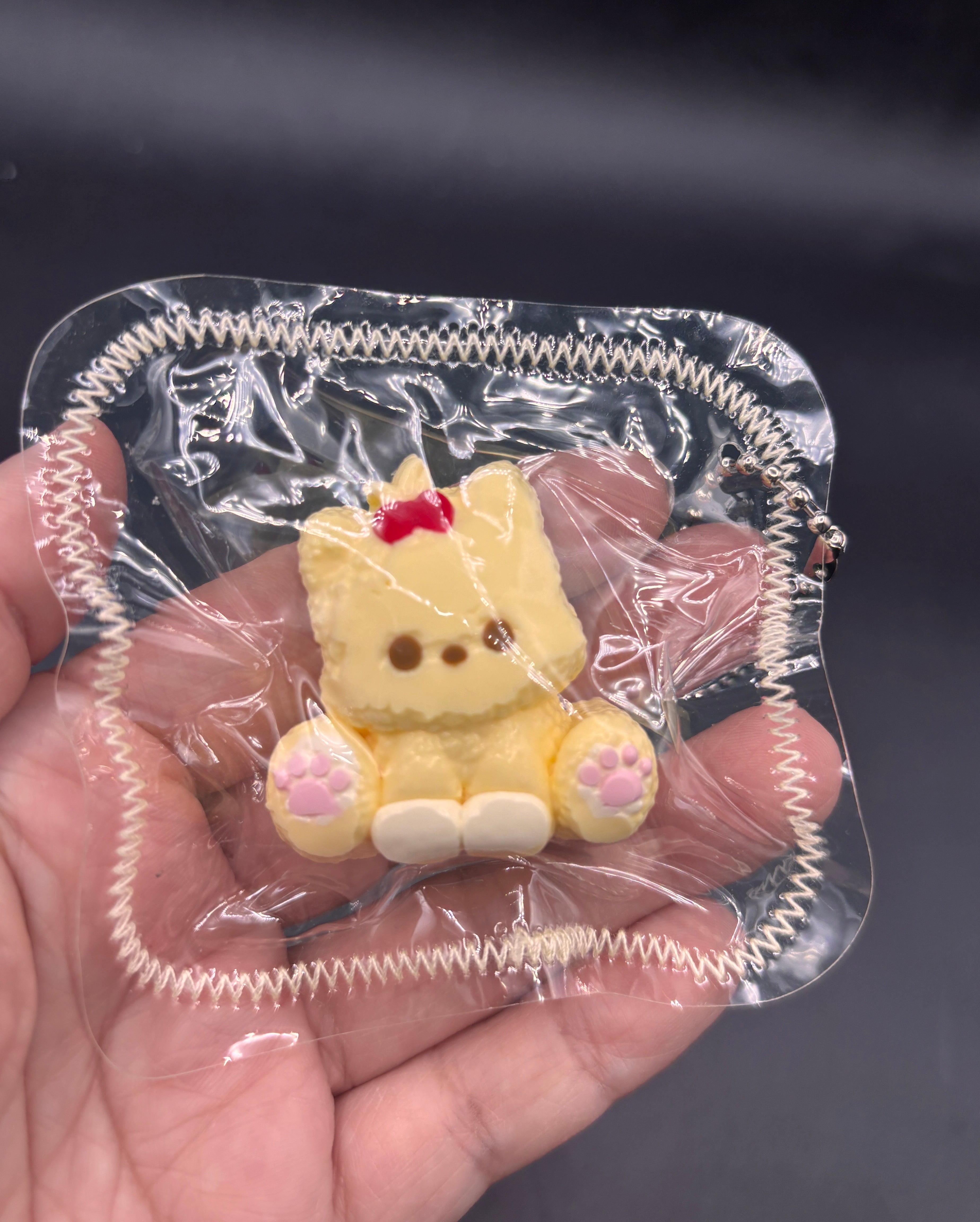 Yellow puppy cute mini keychain taba squishy