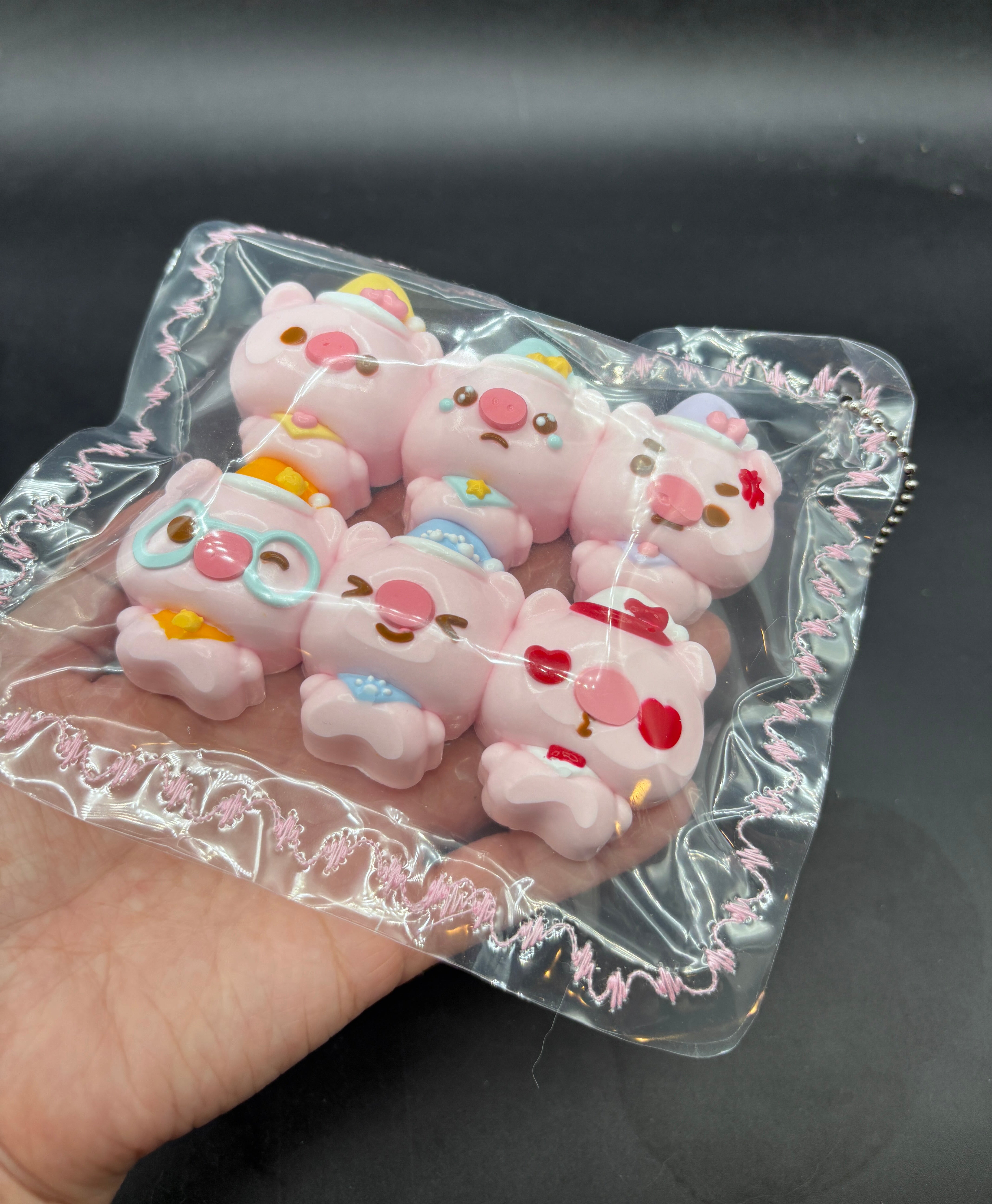 Pack of 6 cute piggies mini taba