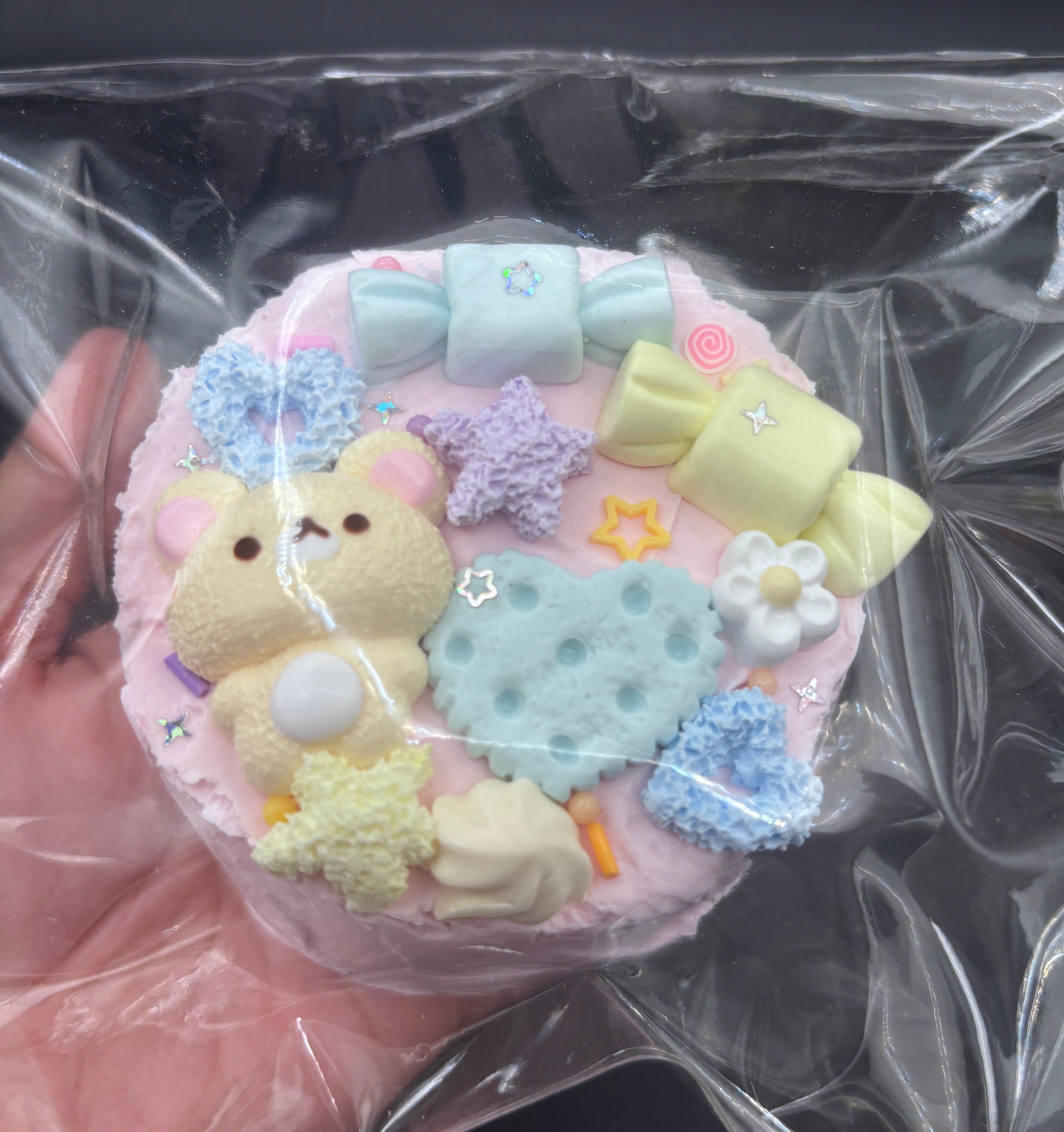 Pink Large korilakkuma cake Taba Squishy Toy
