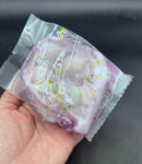 lavender pond (crunchy slime bag with wax pieces and clay)