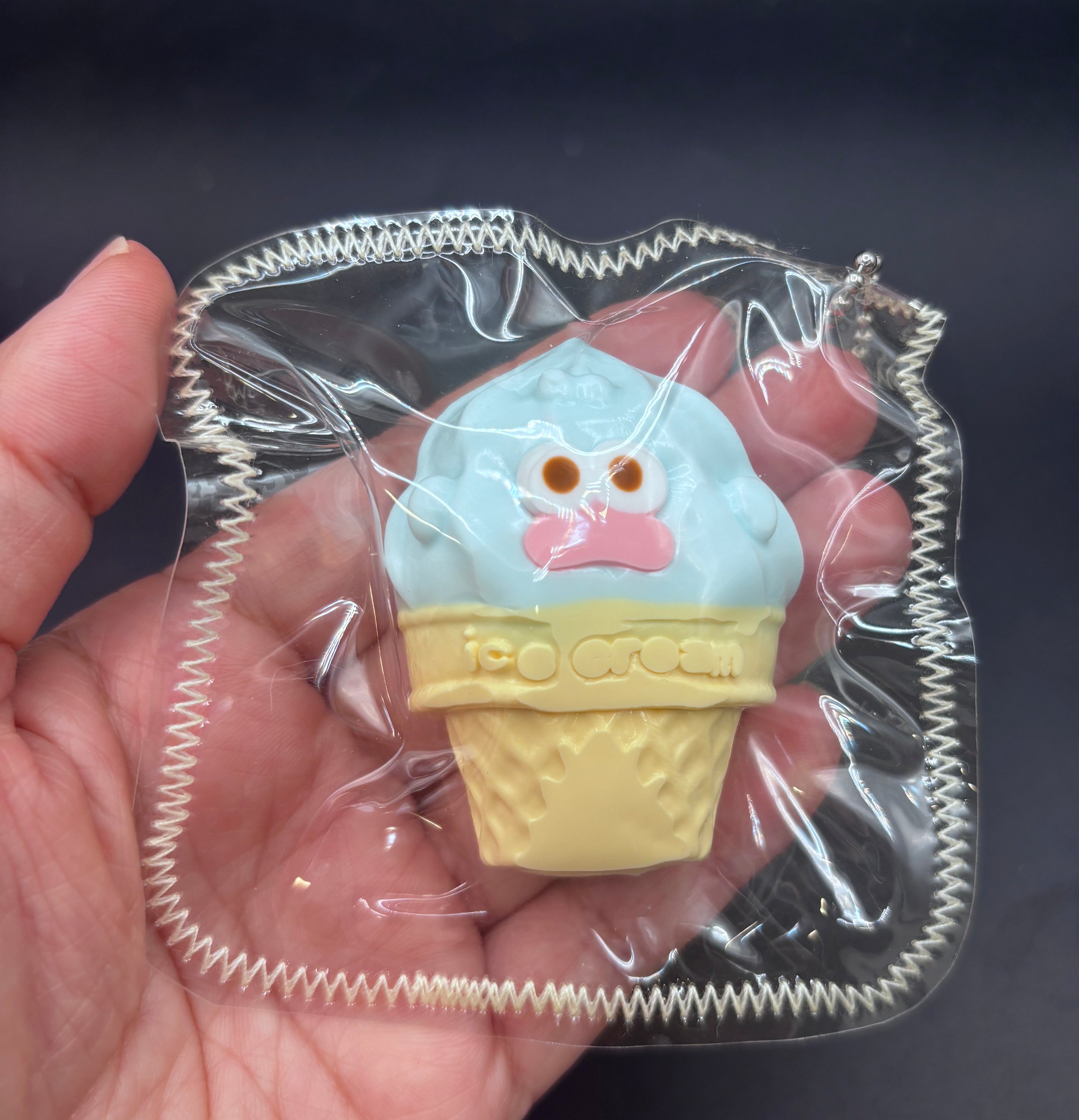 Mini hangyodon keychain icecream cone cute soft Taba squishy toy