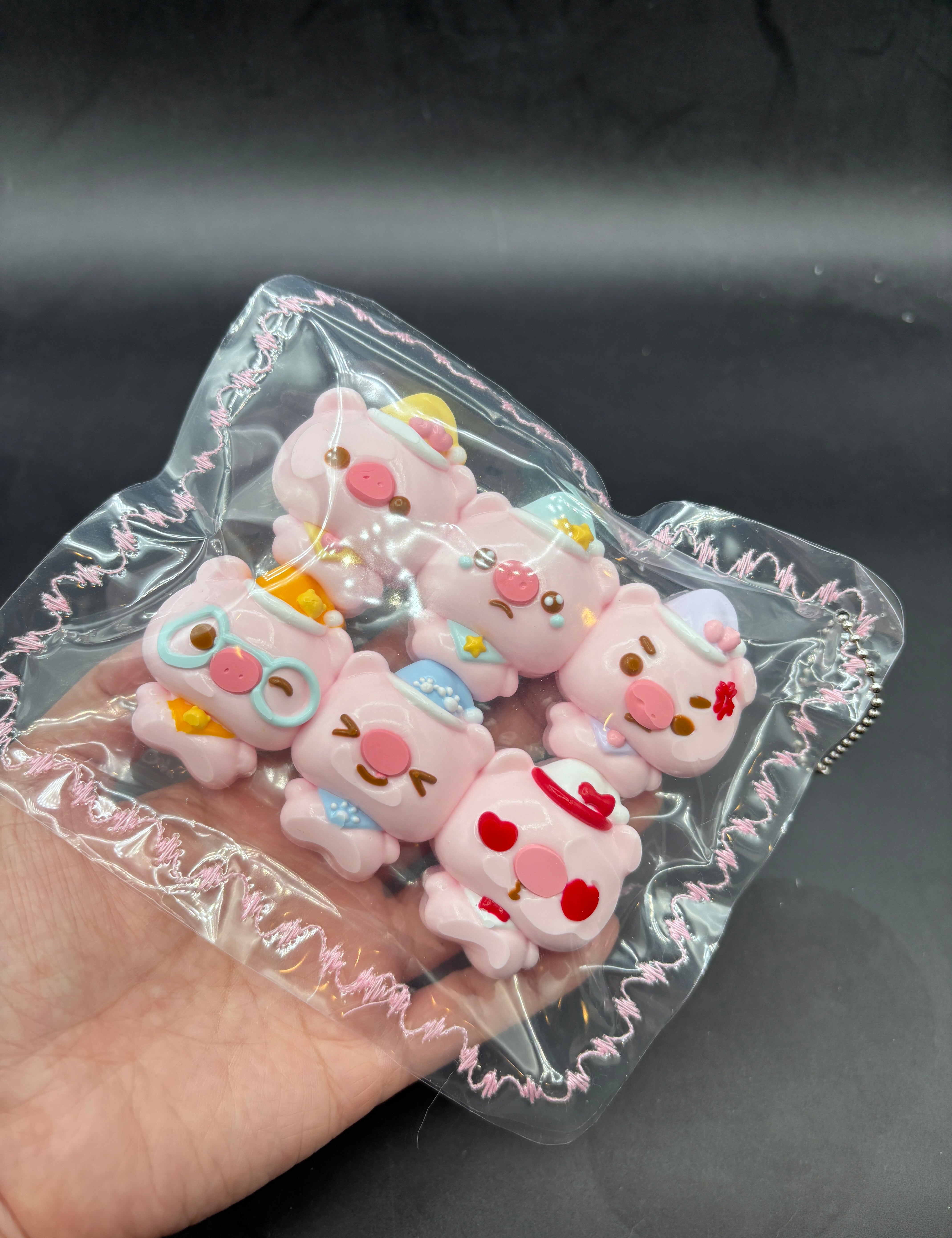 Pack of 6 cute piggies mini taba