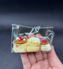 Mini pack of 3 pudding keychain taba squishy
