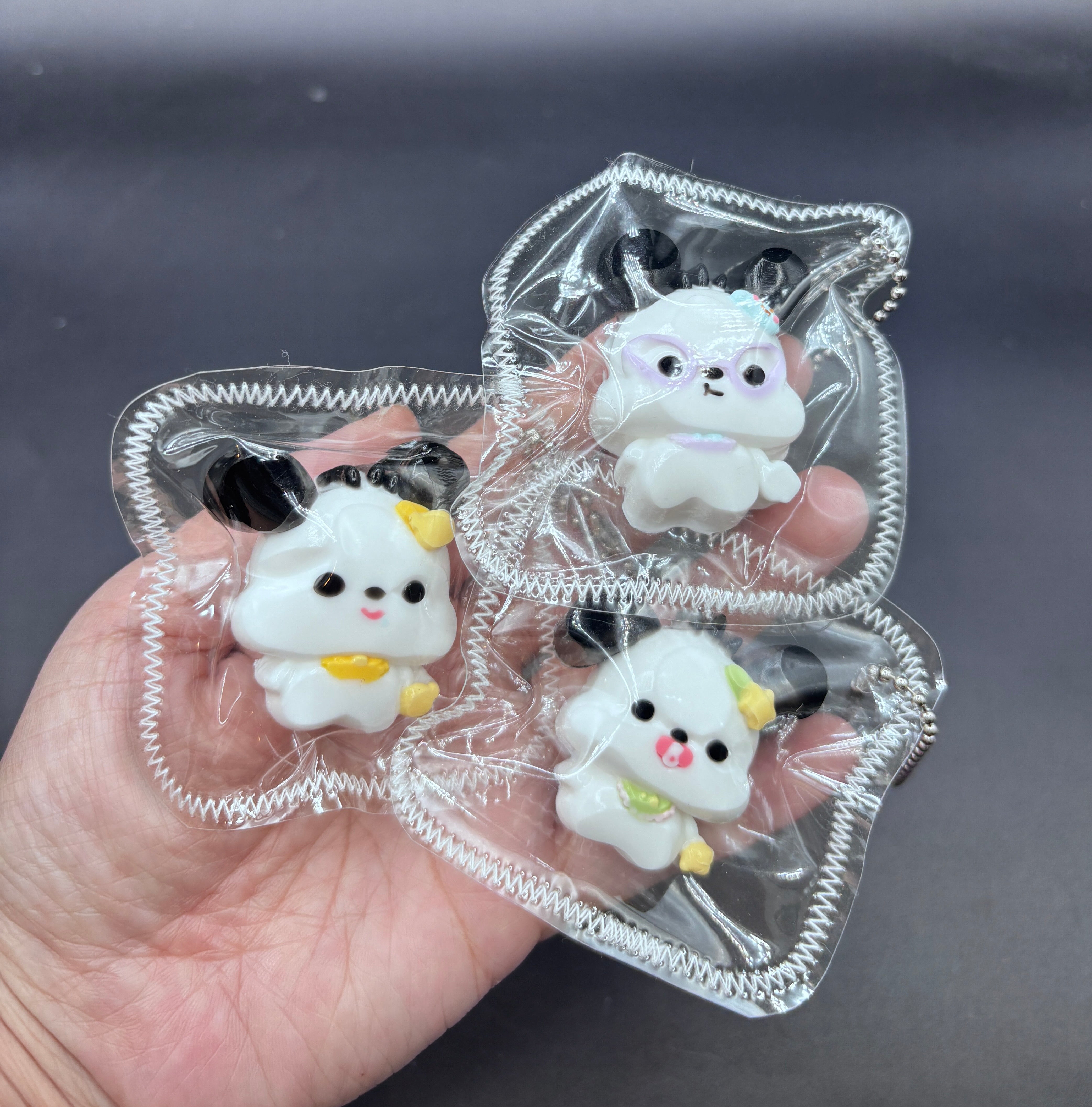 Cute mini puppy keychain taba squishy (choose)