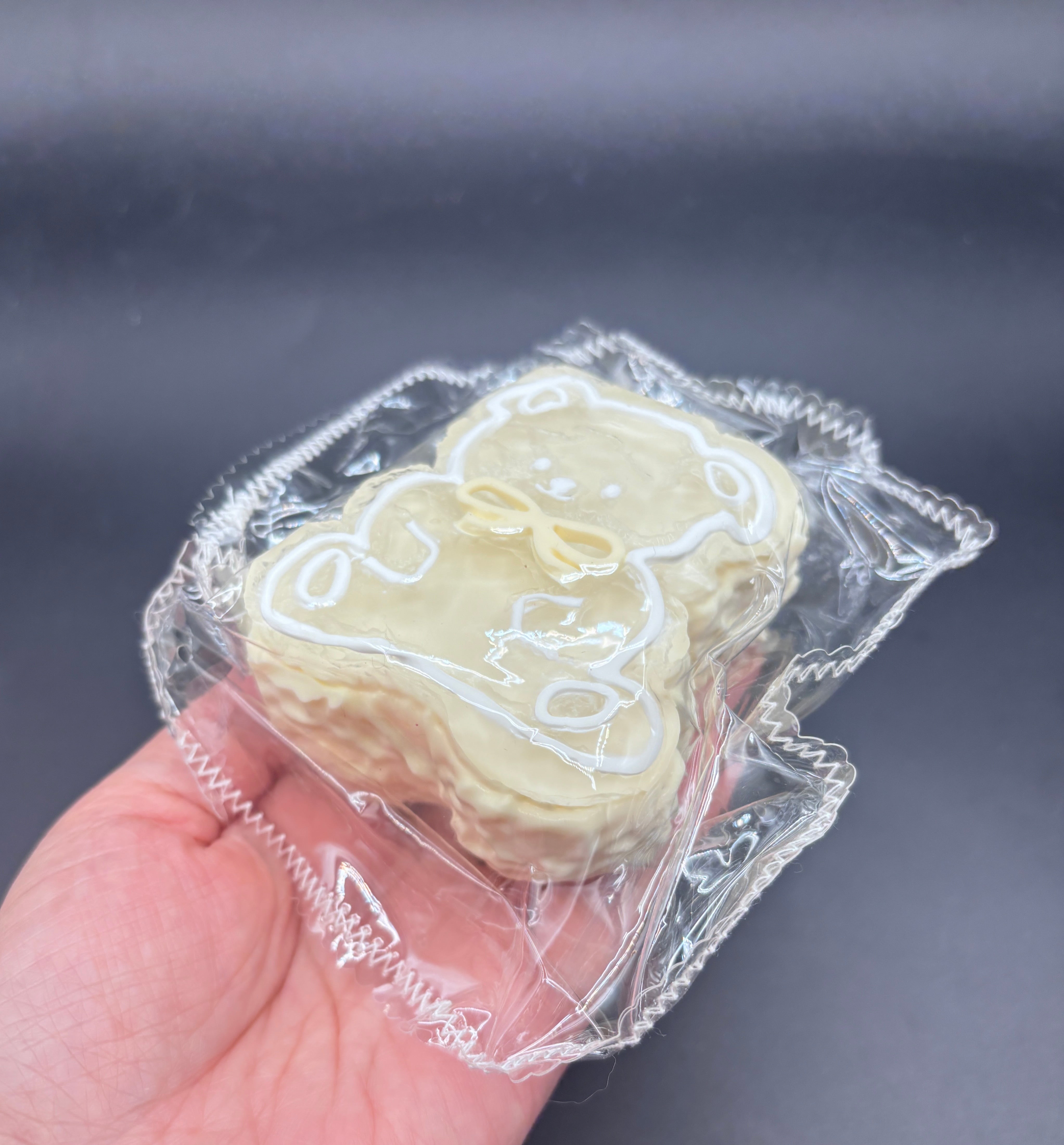 Frozen butter cookie bear (top is clear) cute moldable taba squishy